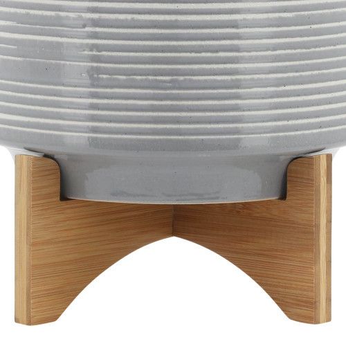 Designer × Homemade CERAMIC 10" PLANTER ON STAND, GRAY Size US L / EU 52-54 / 3 - 8 Thumbnail