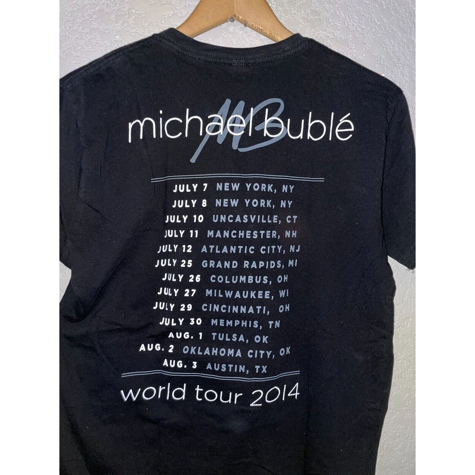Band Tees Womens Michael Buble Shirt World Tour Music Tee Top 2014 M Size M / US 6-8 / IT 42-44 - 8 Thumbnail