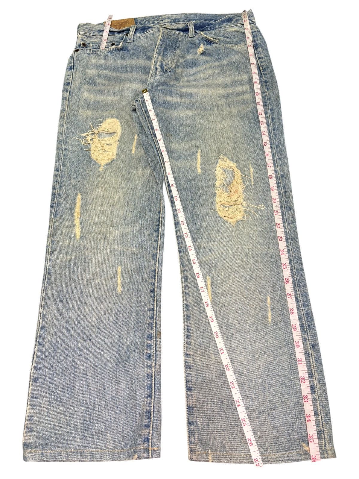 Edwin Vintage Japanese Brand Rusty Wash Distress Loose Jeans Size 32" / US 10 / IT 46 - 7 Thumbnail