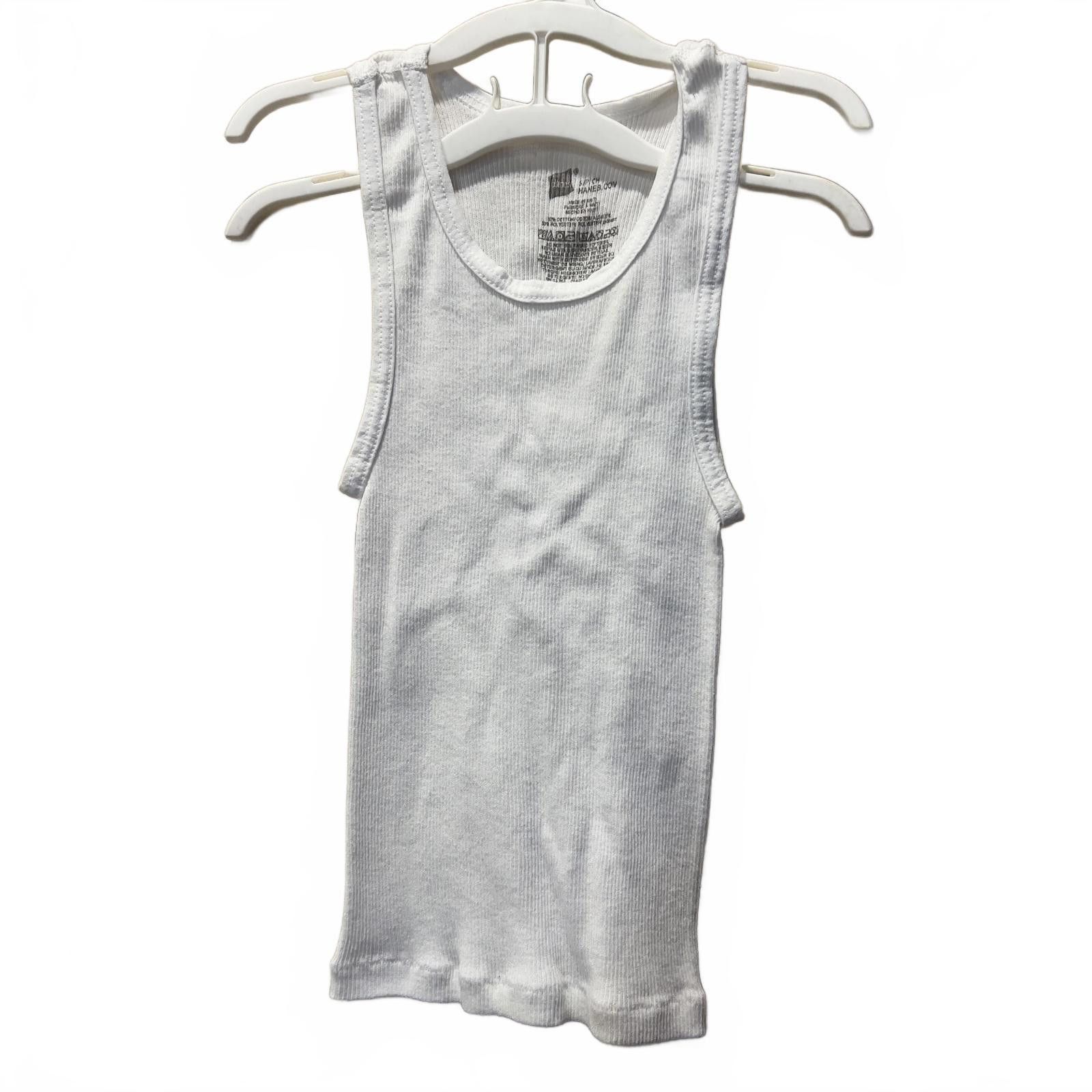 Hanes Hanes White Men's Ribbed Cotton Tank Undershirt Size ONE SIZE - 1 Thumbnail