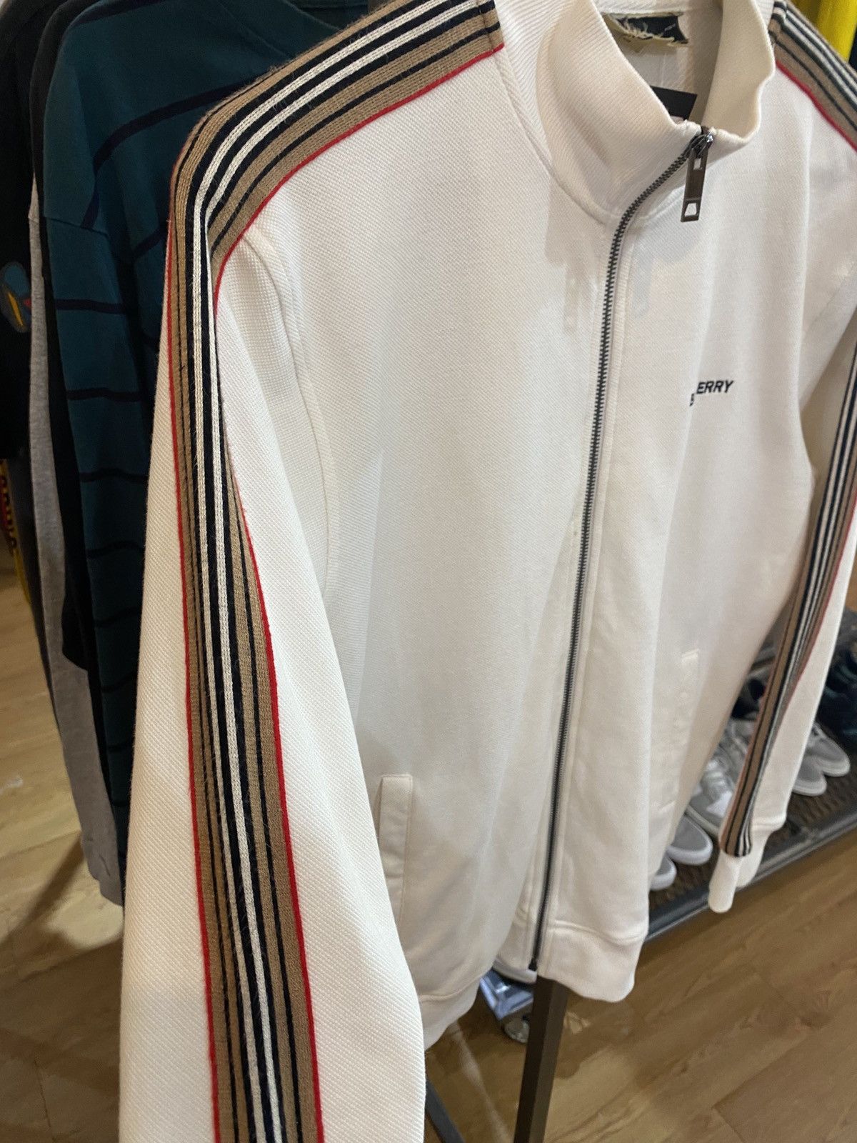 Burberry × Vintage VTG Sweater Burberry Nova Check Stripes Made in England 🔥 Size US XXL / EU 58 / 5 - 10 Thumbnail