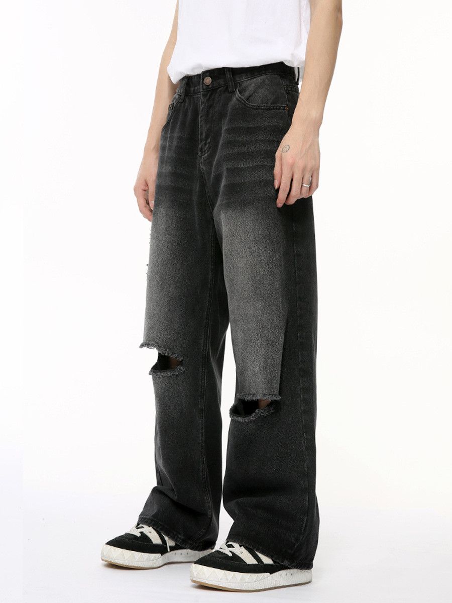 Jean Men's retro straight-leg ripped jeans Size US 32 / EU 48 - 3 Thumbnail
