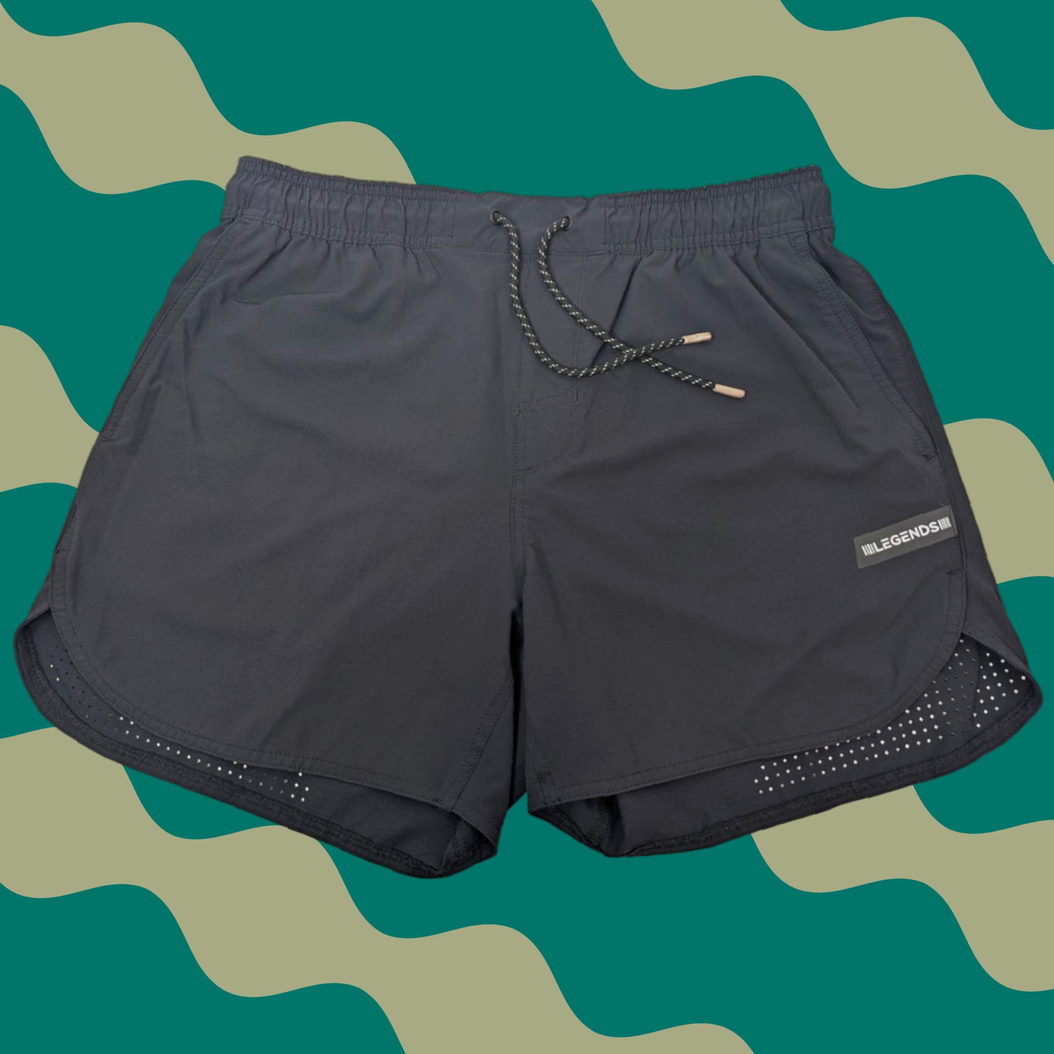 Vintage Legends Shorts Mens Large Navy Drawstring Linerless Gym Running Stretch Size US 33 - 1 Thumbnail