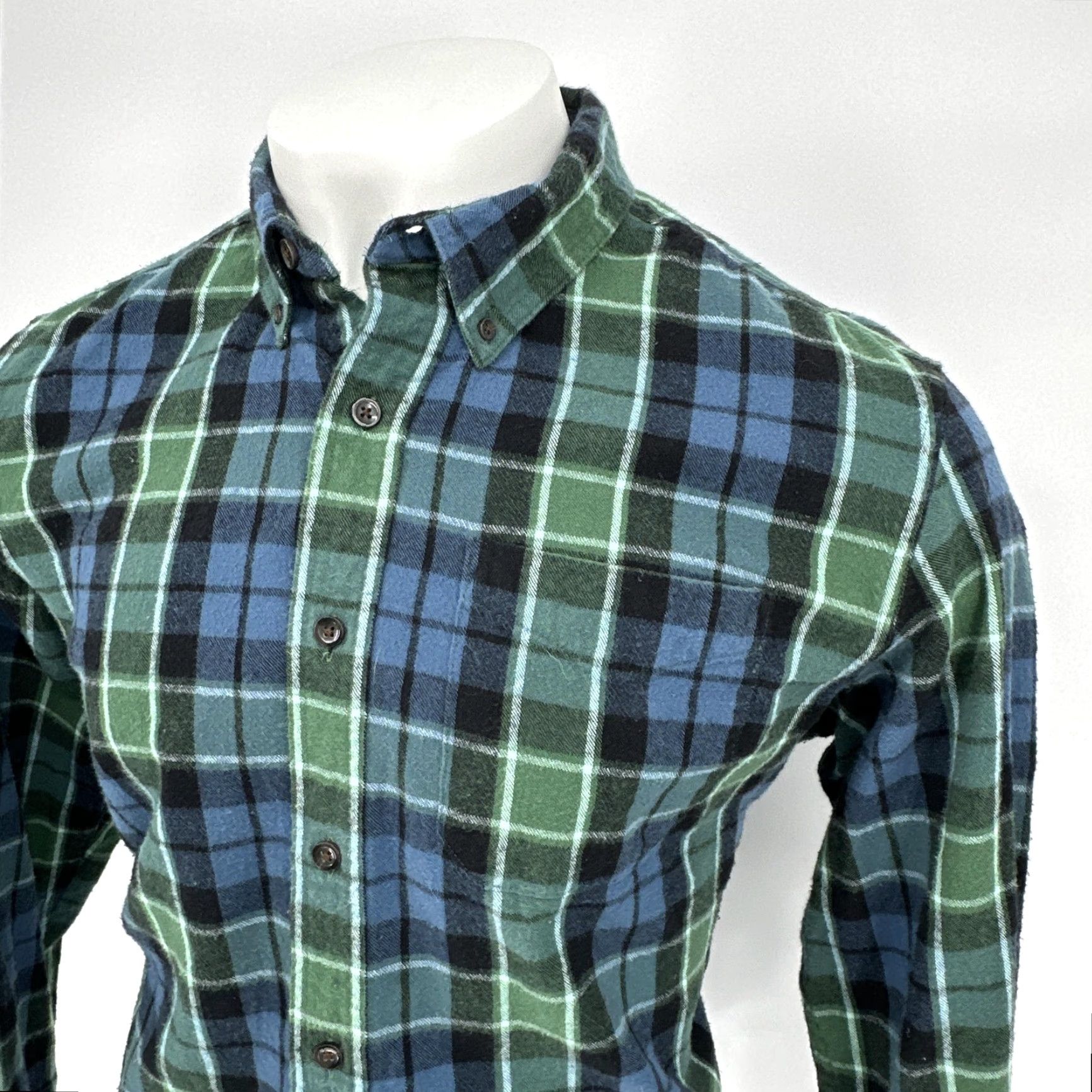 Vintage LL Bean Shirt Mens Large Blue Plaid Flannel Traditional Fit Button Front Lot 2 Size US L / EU 52-54 / 3 - 2 Thumbnail