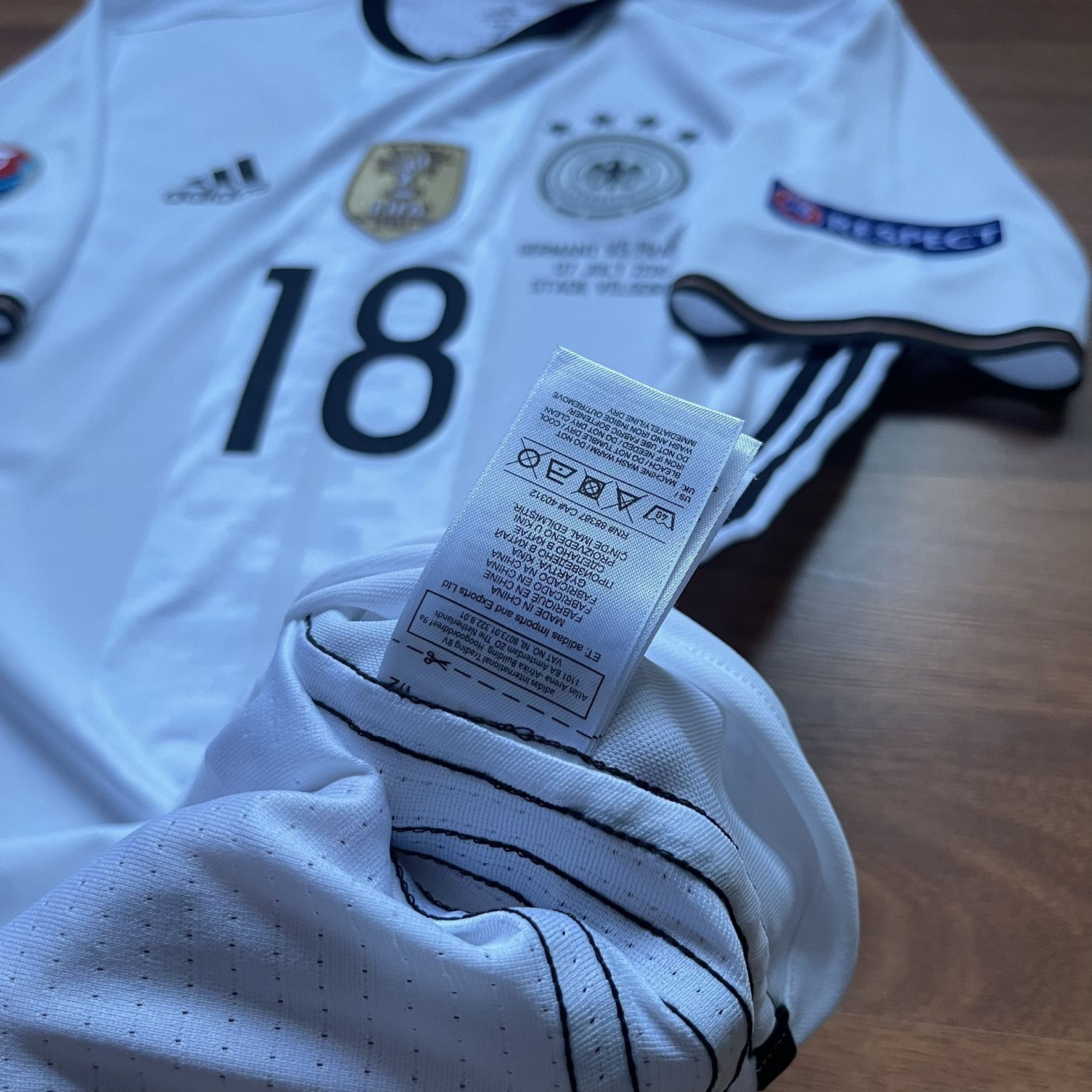 Adidas × Vintage GERMANY ADIDAS ADIZERO 2016 EURO HOME JERSEY #18 KROOS Size US L / EU 52-54 / 3 - 18 Thumbnail