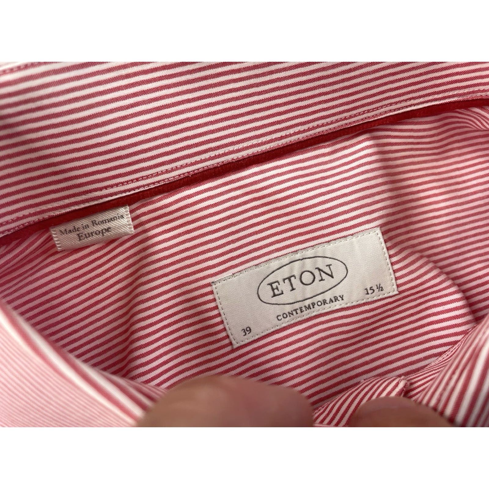 Eton ETON Dress Shirt Striped Button-Down Contemporary Fit Mens 15.5-39 Multicolor Cotton Shirt Pattern Striped Business Formal Workwear Size 42R - 3 Thumbnail