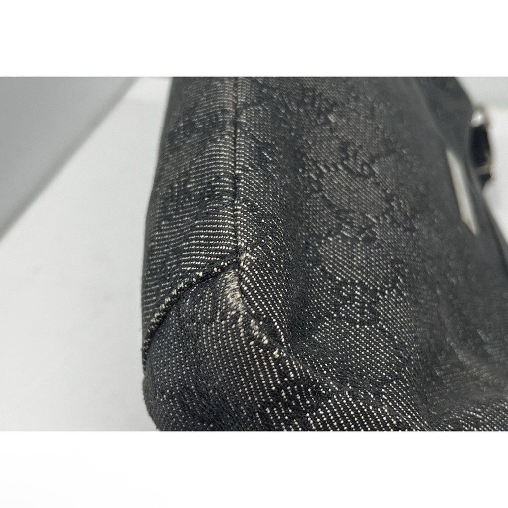 Gucci Gucci Black Denim Monogram Hobo Half Moon Shoulder Bag Size ONE SIZE - 7 Thumbnail