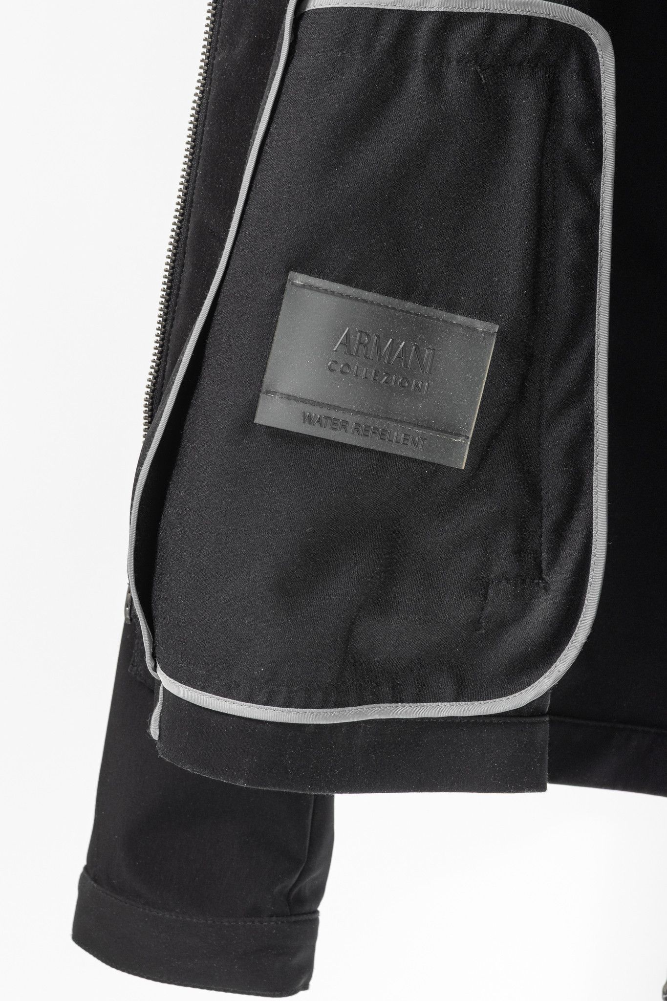 Armani Collezioni Armani Collezioni Black Water-Repellent Hidden-Hood Jacket Size US XL / EU 56 / 4 - 11 Thumbnail
