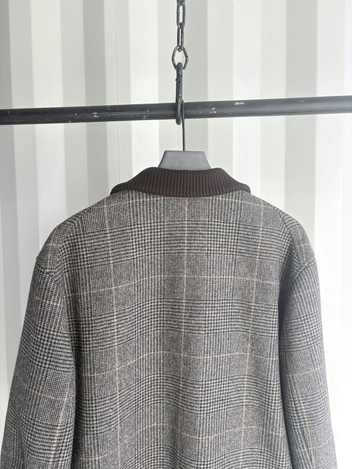 Hermes Vintage Hermes Plaid Wool Bomber Jacket with Leather Buckles Size US XL / EU 56 / 4 - 5 Thumbnail