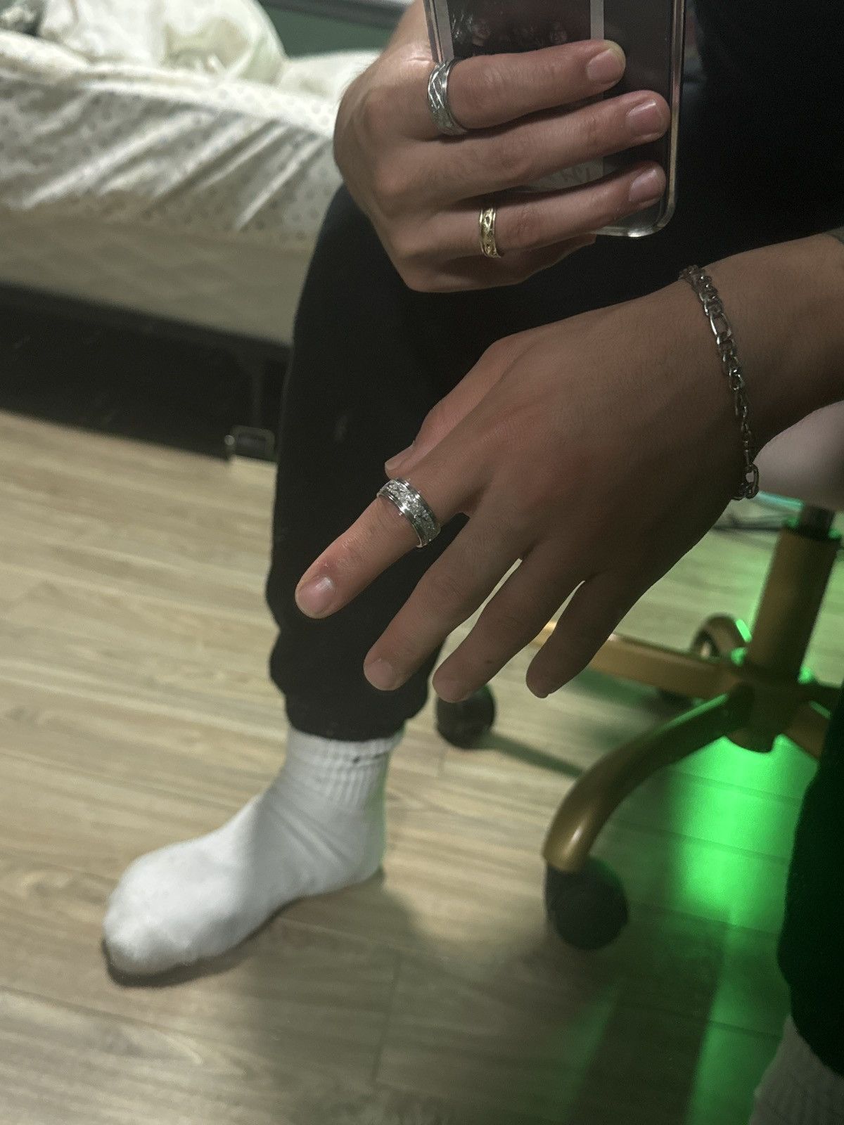 Jewelry × Vintage Stainless steel silver X ring Size ONE SIZE - 4 Thumbnail
