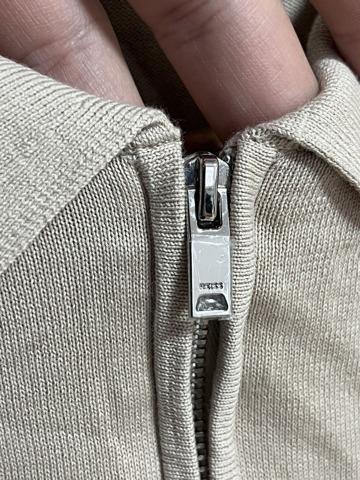 Reiss Reiss 1/4 Zip Collared Beige Sweater S Long Sleeve Pullover Size US S / EU 44-46 / 1 - 4 Thumbnail