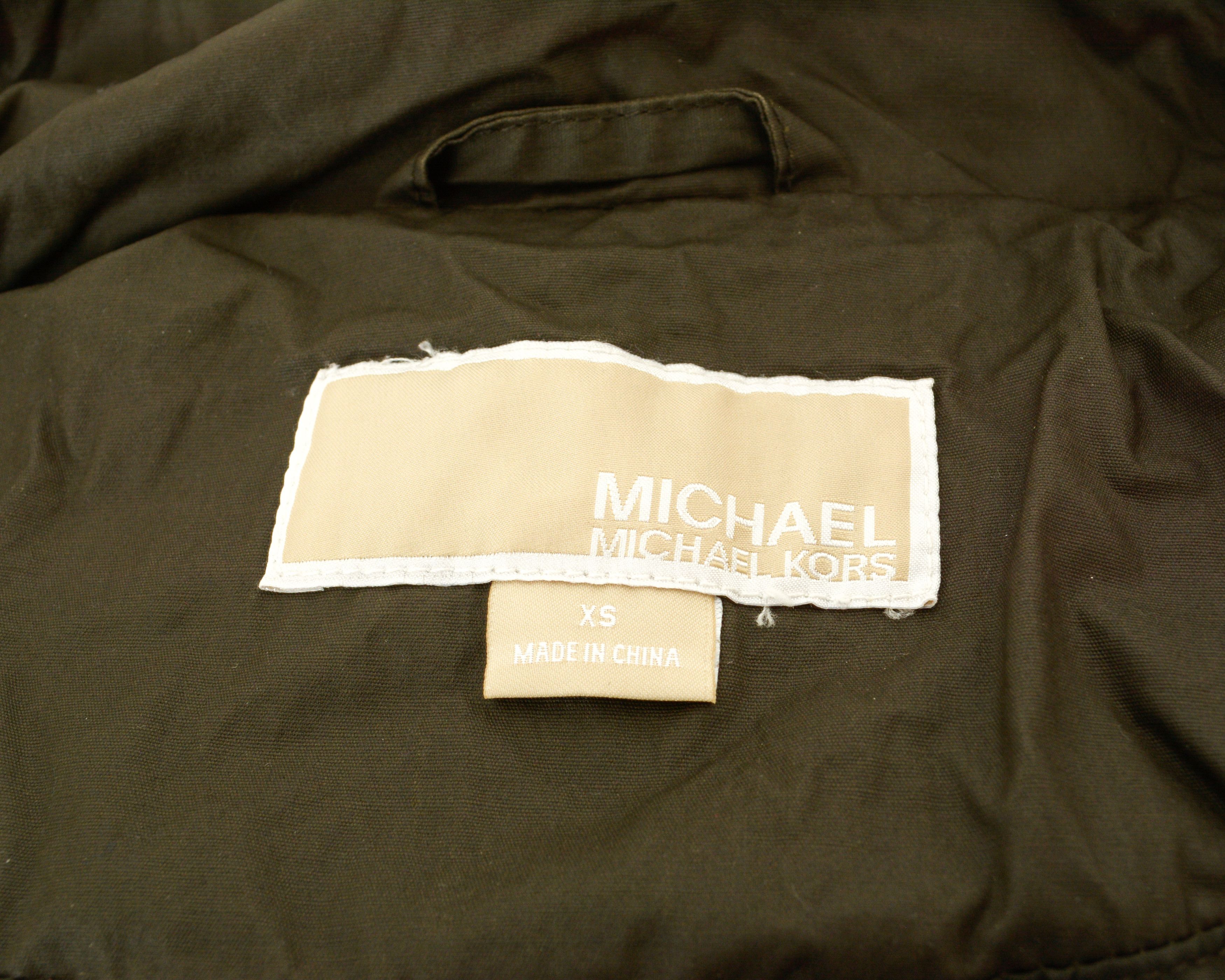 Michael Kors Women XS Jacket EU 32 Coat UK 4 Cotton Hooded Waterproof Size XS / US 0-2 / IT 36-38 - 4 Thumbnail