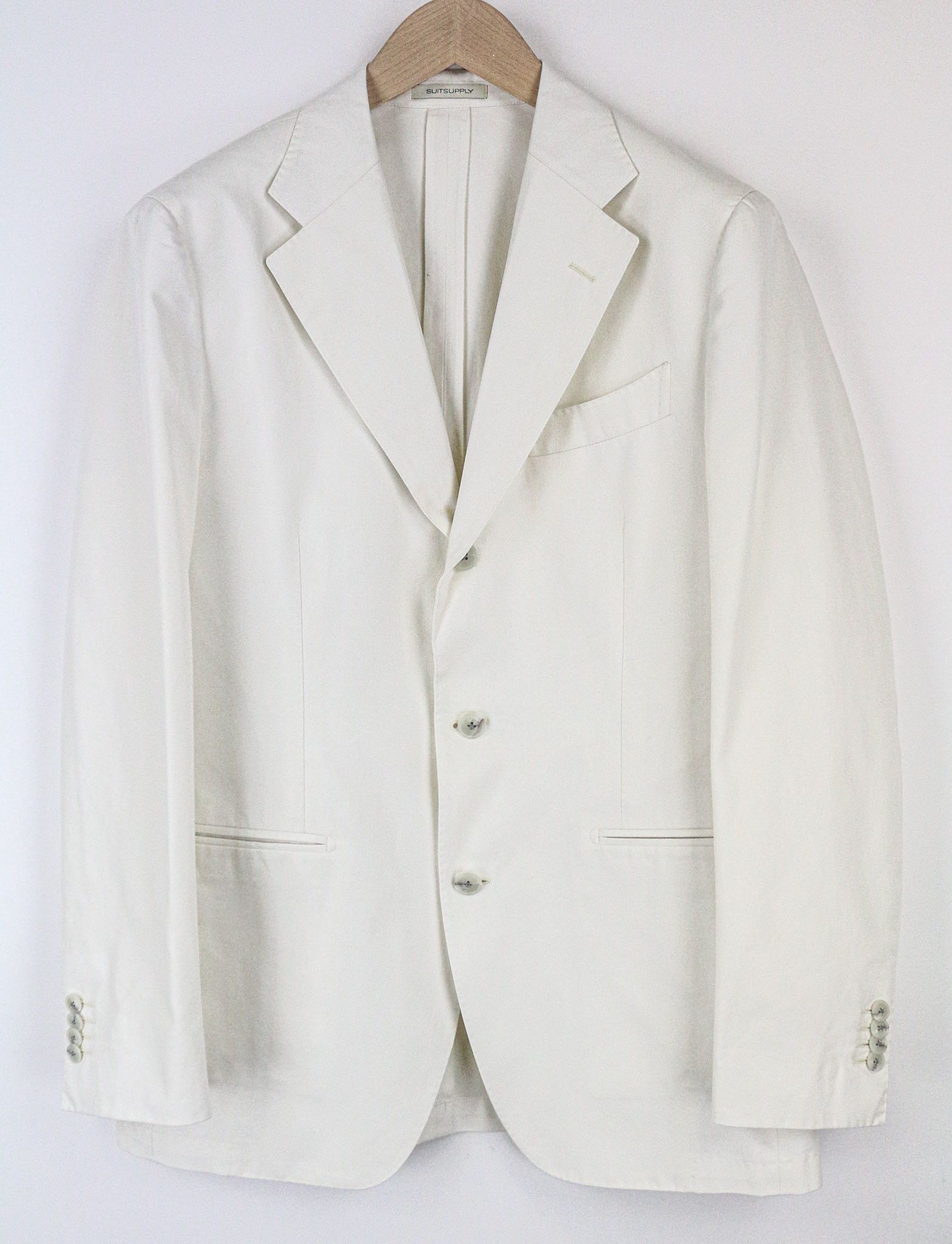 Suitsupply HAVANA UK40R Off-White Slim Cotton 2 Piece Suit 73522 Size 40R - 2 Thumbnail