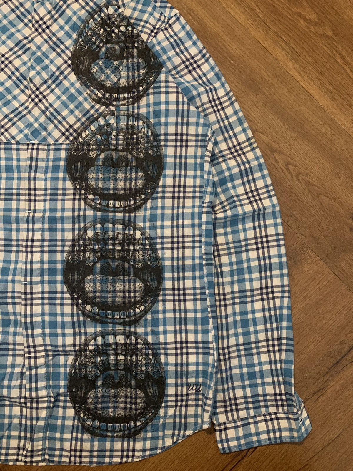 Japanese Brand × Undercover × Uniqlo UNDERCOVER X UNIQLO printed plaid shirt gothic vkei style Size US M / EU 48-50 / 2 - 7 Thumbnail