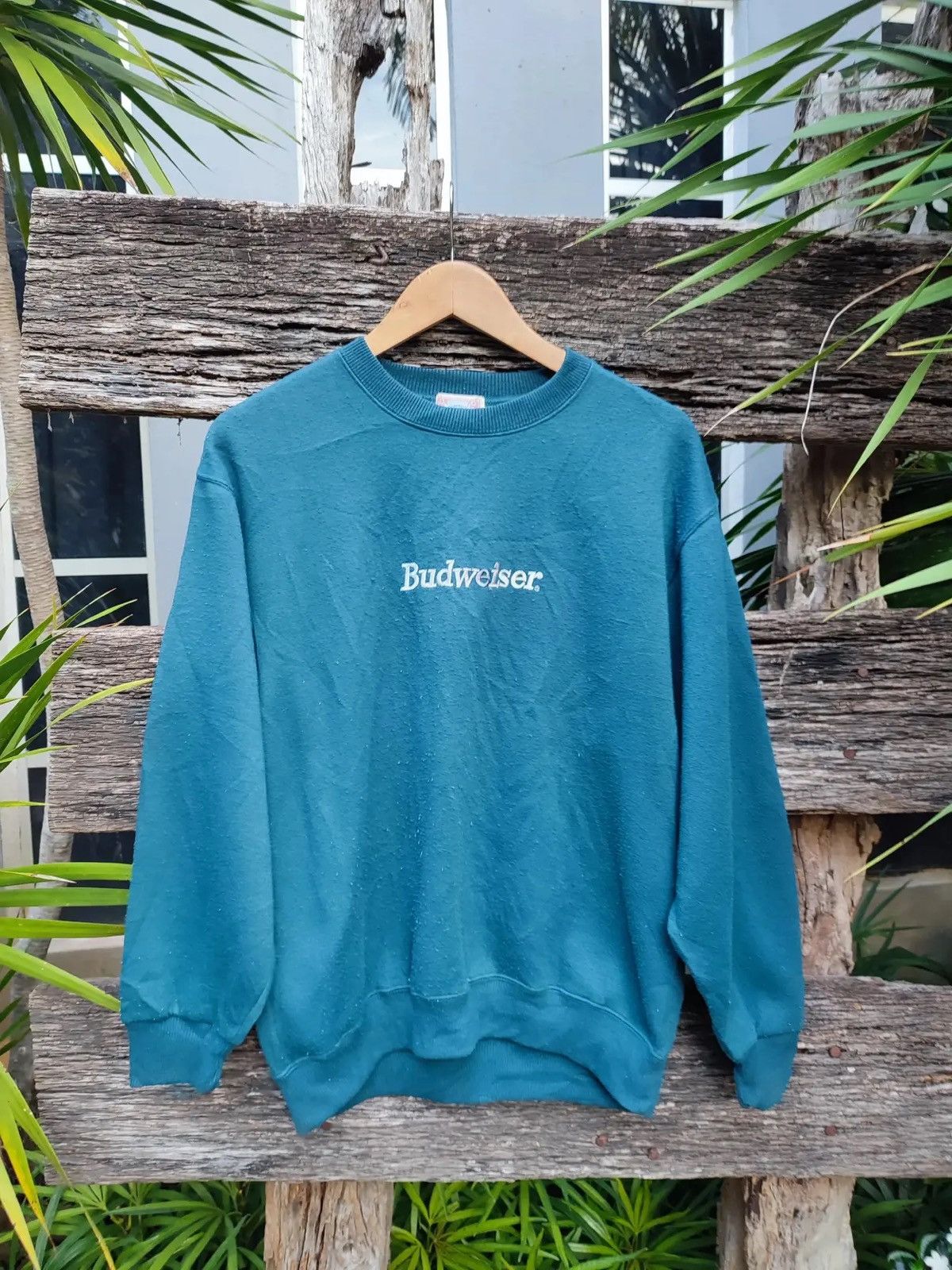 Budweiser Vintage Budweiser Logo Crewneck Sweatshirt (Teal) Size US M / EU 48-50 / 2 - 1 Thumbnail