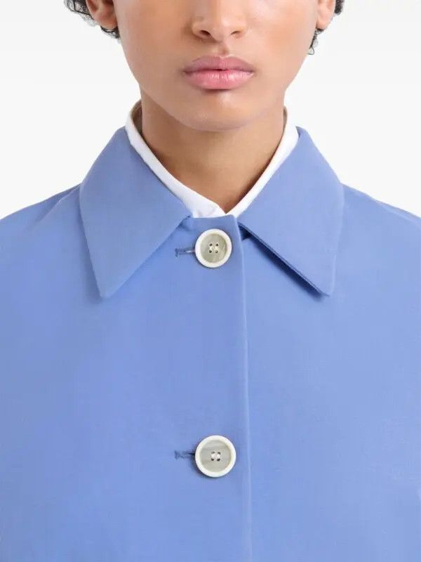 Marni o1w1db10326 Cotton Cropped Jacket in Blue Size S / US 4 / IT 40 - 5 Thumbnail