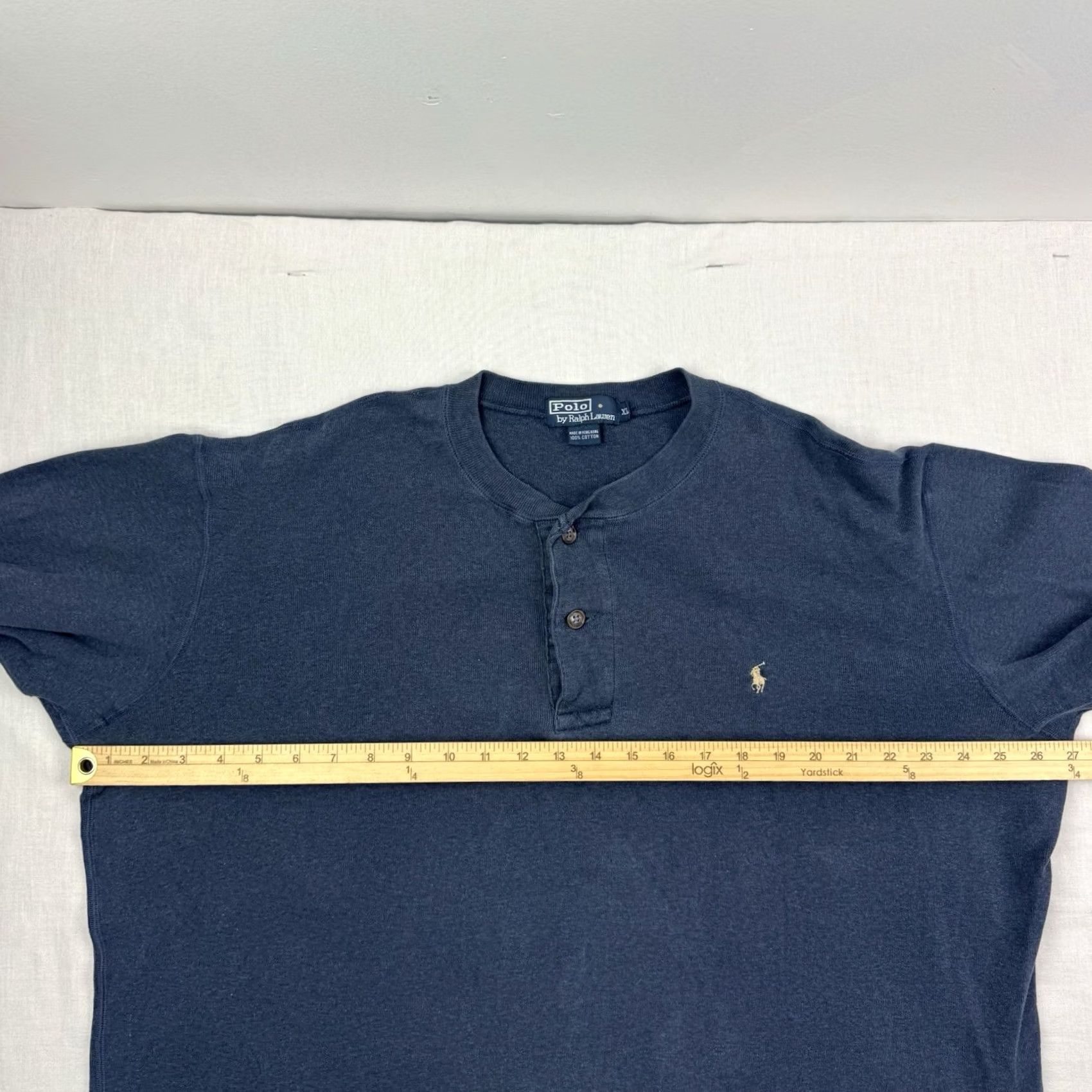 Polo Ralph Lauren VINTAGE Polo Ralph Lauren Henley Shirt Adult XL Long Sleeve Blue 90s Mens Size US XL / EU 56 / 4 - 5 Thumbnail