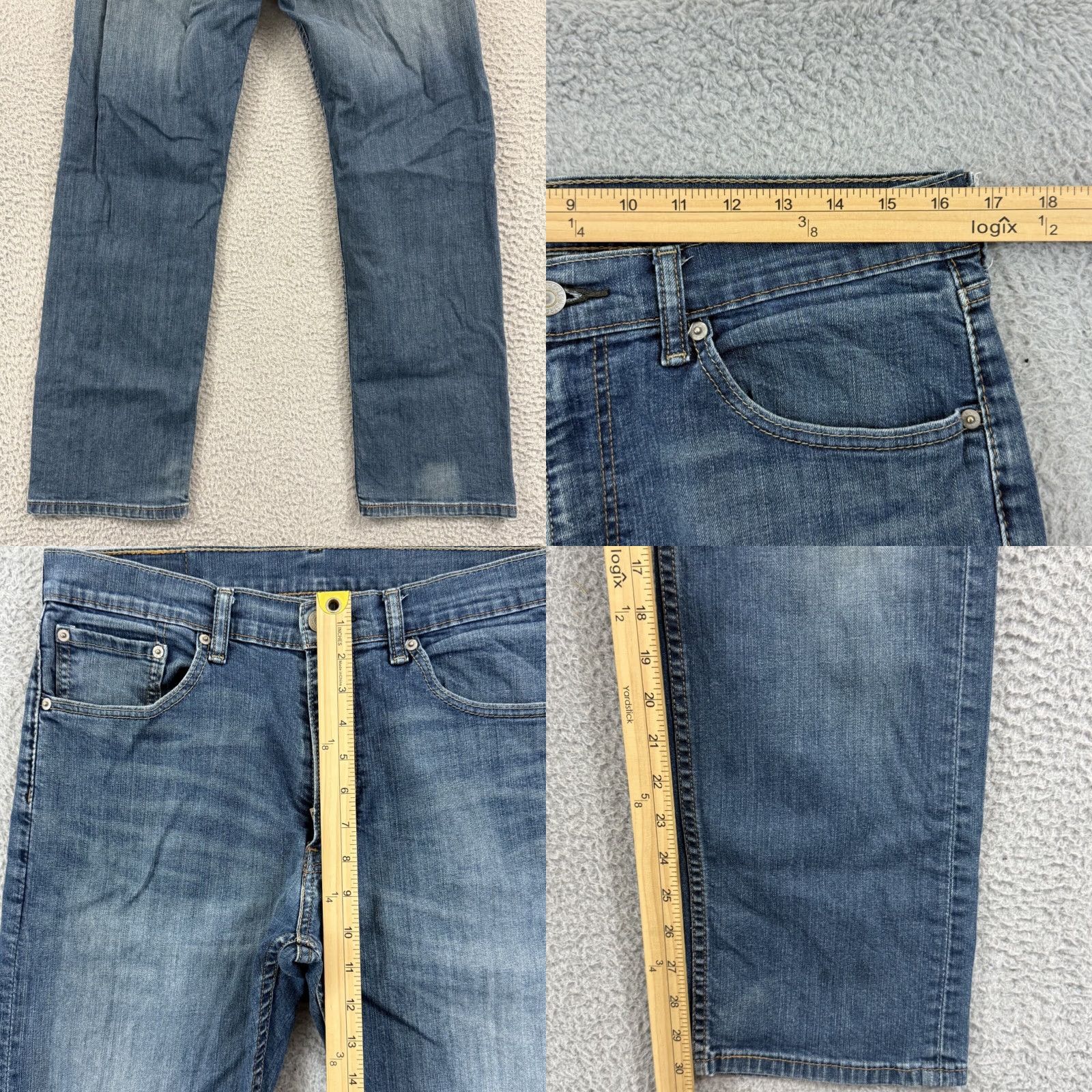 Levi's VINTAGE Levi's 505 Jeans 33x30 Blue Denim Regular Fit Straight Leg USA Y2K Men Size US 33 - 8 Thumbnail
