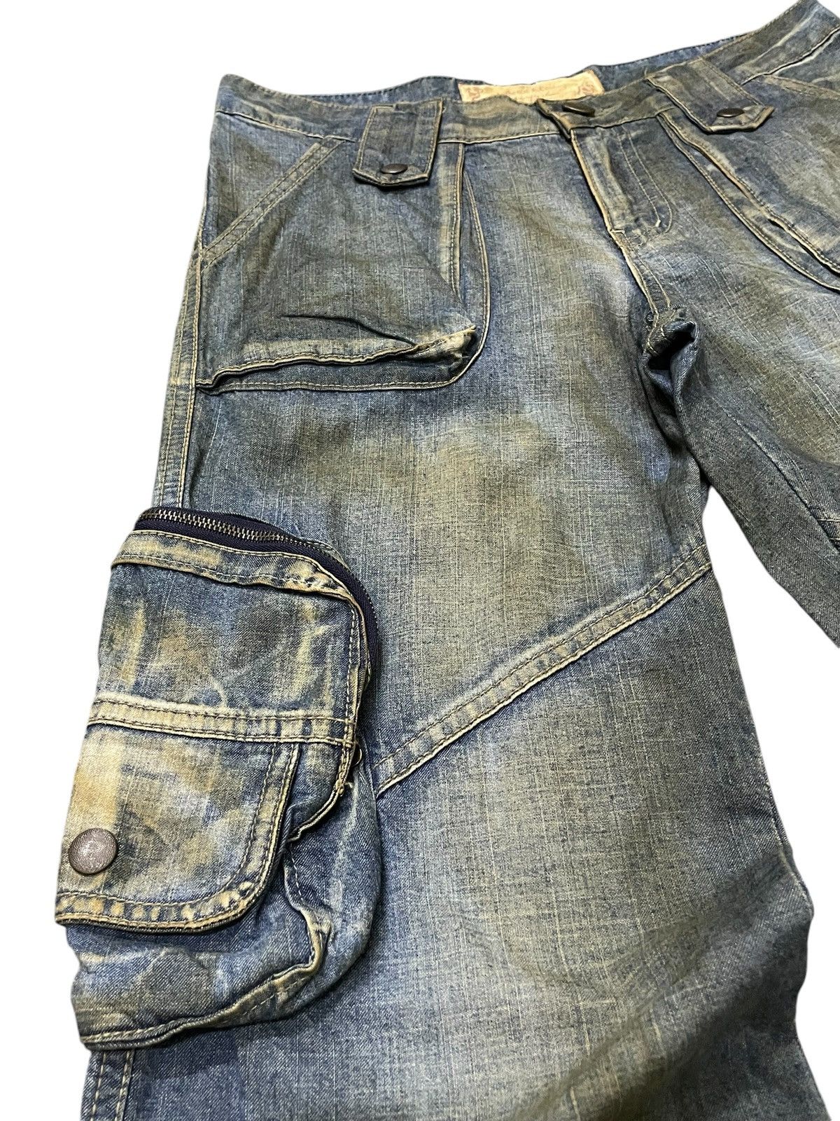 Hysteric Glamour × Japanese Brand × Le Grande Bleu (L.G.B.) Super Flared Authentic & Couture Mud Wash Multi Pocket Jeans Size US 30 / EU 46 - 11 Thumbnail