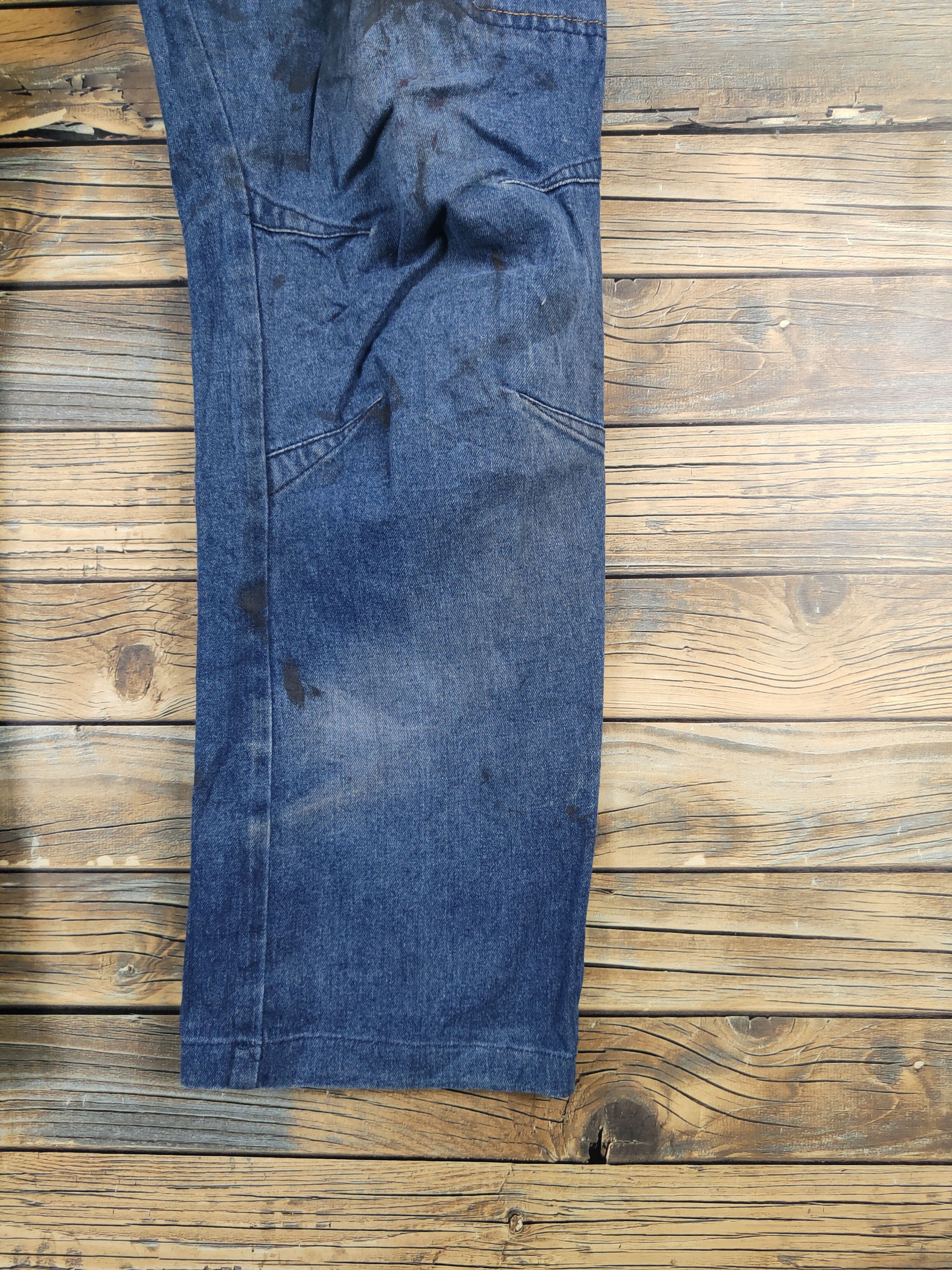 Japanese Brand FieldCore Dark Blue Distressed Ripped denim Jeans #W2085 Size US 36 / EU 52 - 6 Thumbnail
