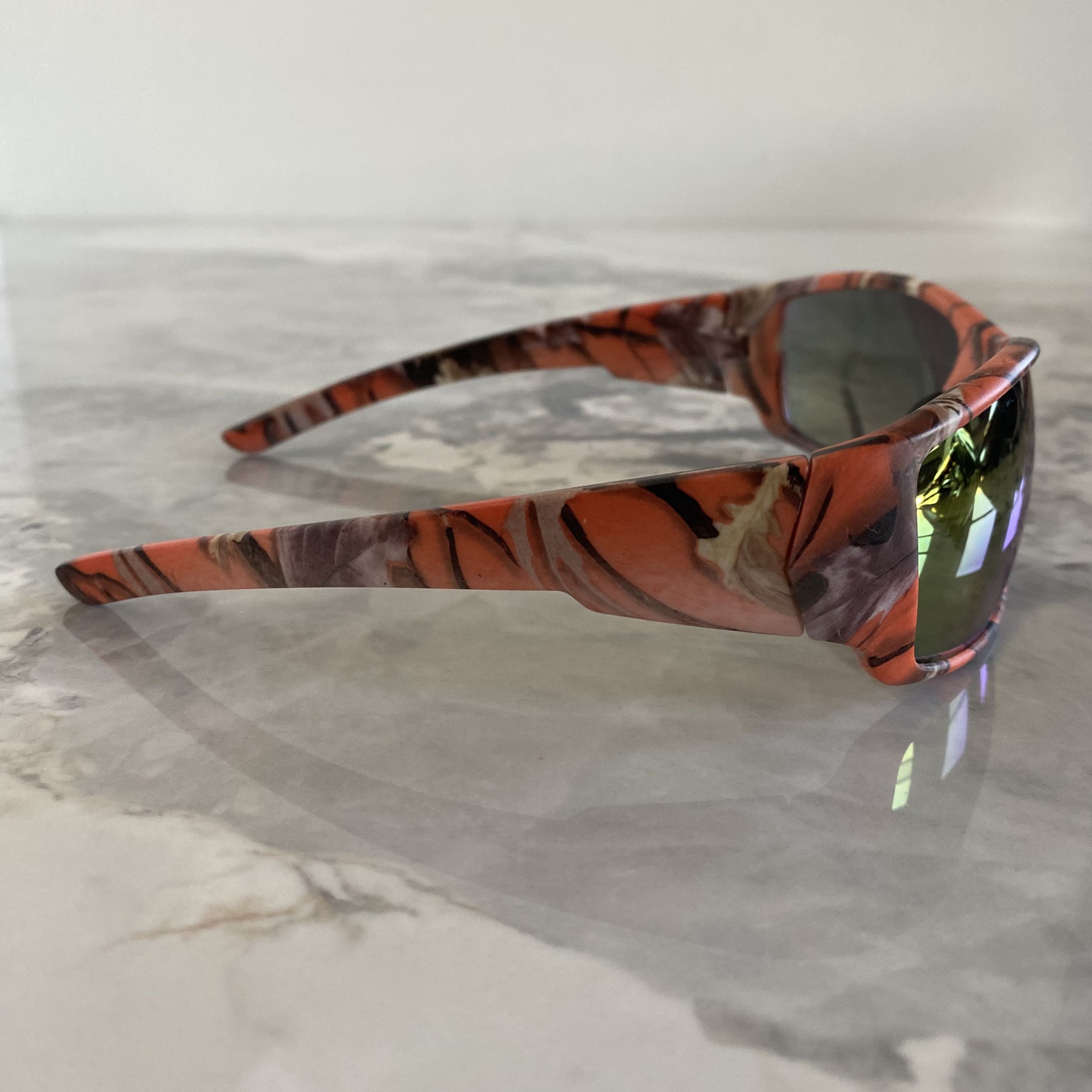 Vintage Orange and Black Camouflage Mirrored Sunglasses Size ONE SIZE - 3 Thumbnail
