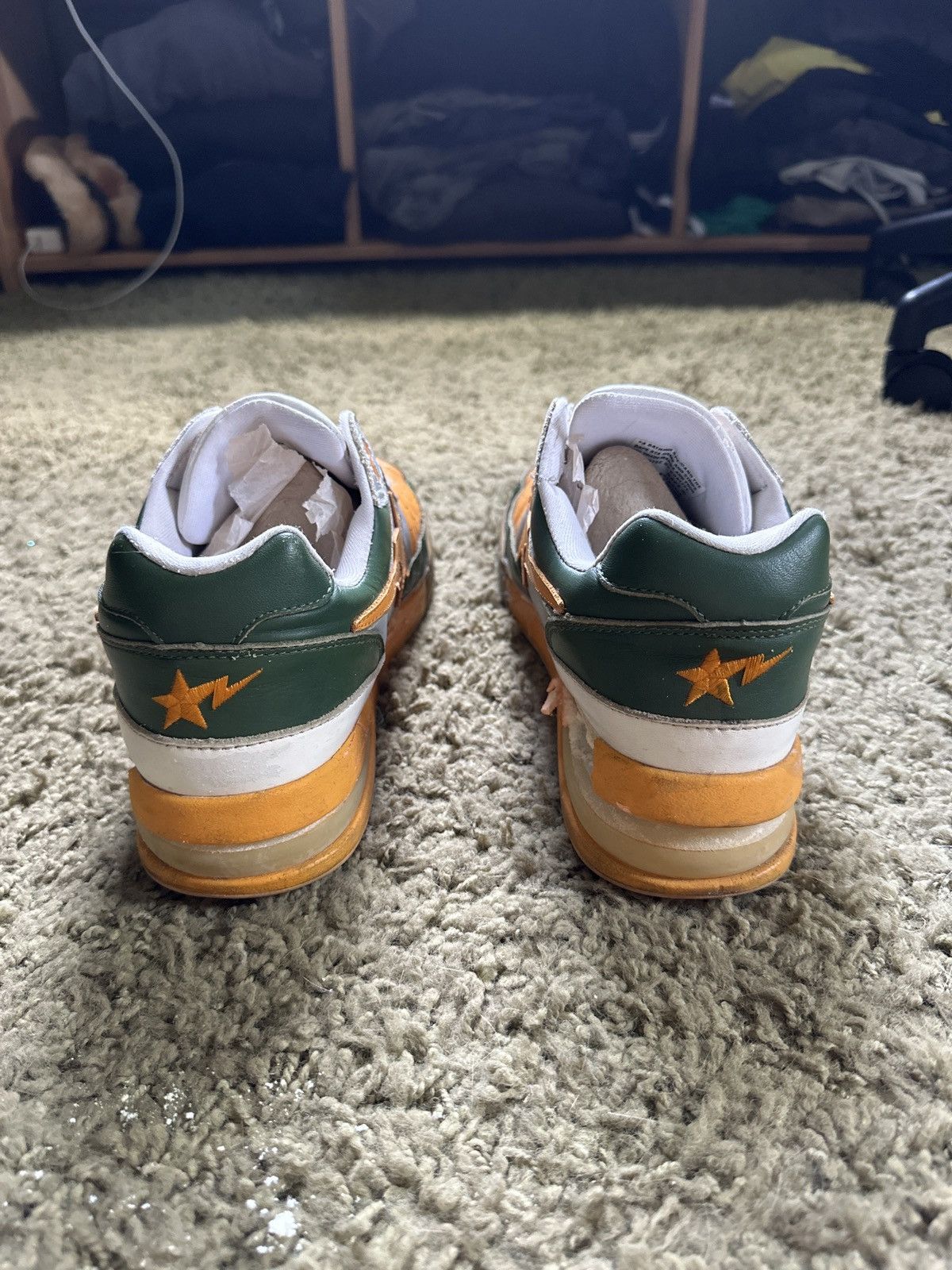 Bape VERY WORN Rare Bapesta READ DESCRIPTION Size US 9.5 / EU 42-43 - 6 Thumbnail