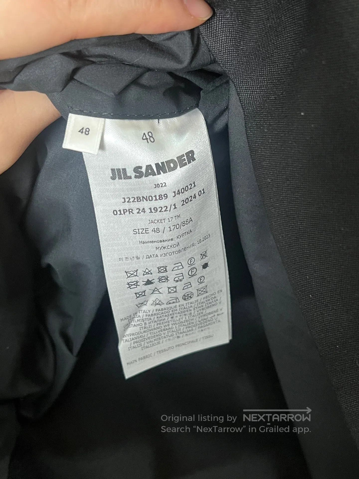 Jil Sander Jil Sander Black Lambswool Suit Jacket| Size 48R - 3 Thumbnail