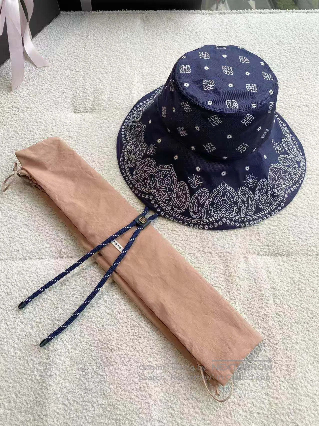 Miu Miu Miu Miu Size S 25SS cashew flower letter embroidered Logo b Size ONE SIZE - 1 Thumbnail