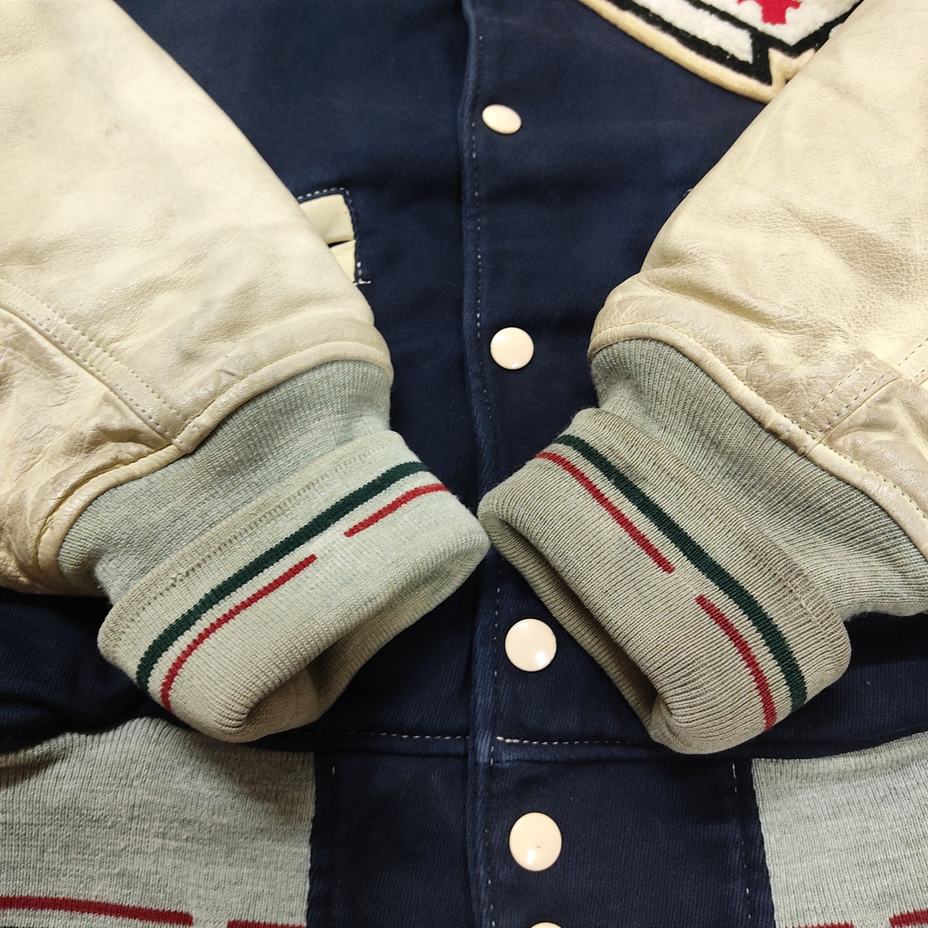 Japanese Brand Vintage THE POSH BOY Leather Sleeve Patched Varsity Jacket Size US XL / EU 56 / 4 - 10 Thumbnail
