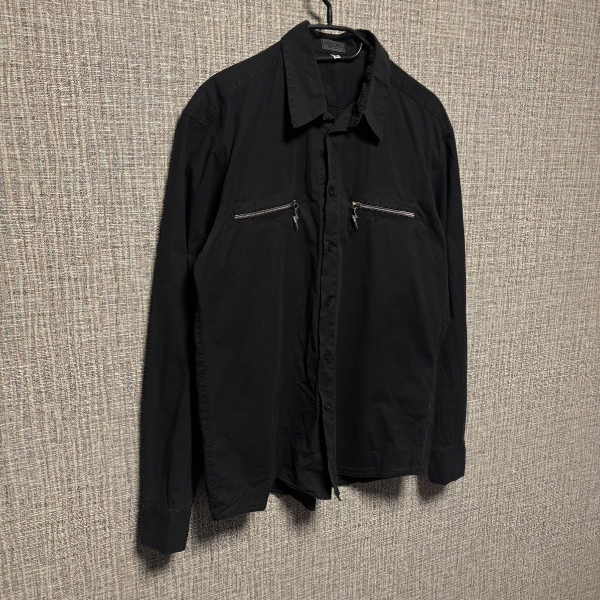 Versus Versace 90s Versus Versace Black Utility Shirt Lampo Zips Size US M / EU 48-50 / 2 - 2 Thumbnail