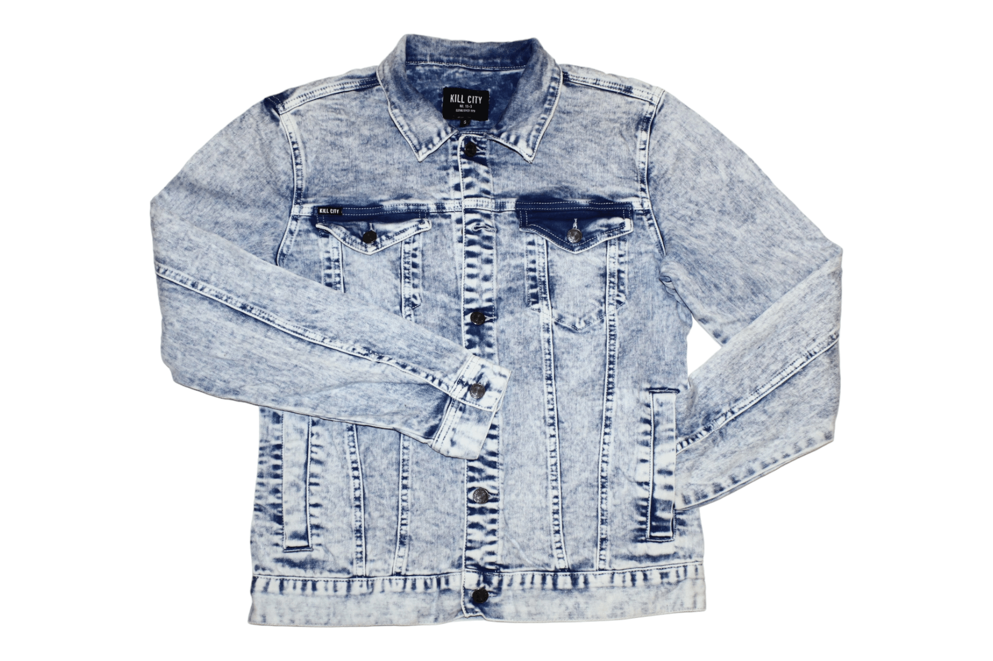 Kill City Kill City Los Angeles Acid Wash Denim Trucker Jacket Size US S / EU 44-46 / 1 - 12 Thumbnail