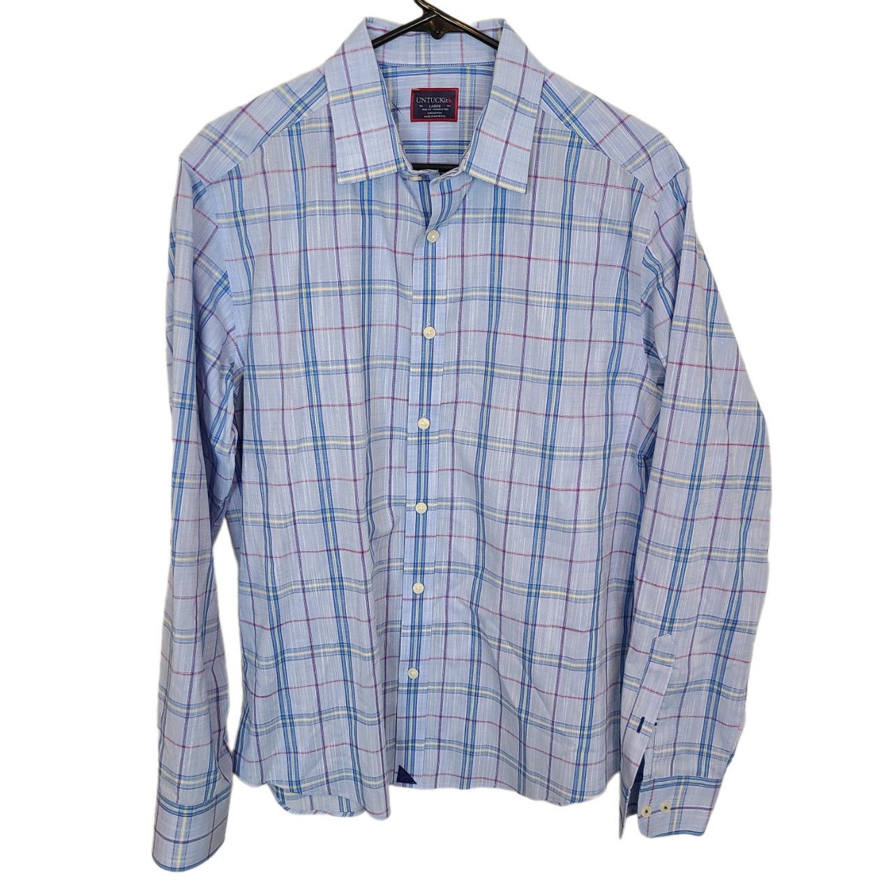 UNTUCKit UNTUCKit Mens Plaid Slim Fit Dress Shirt Size L Career Work Size US L / EU 52-54 / 3 - 1 Thumbnail