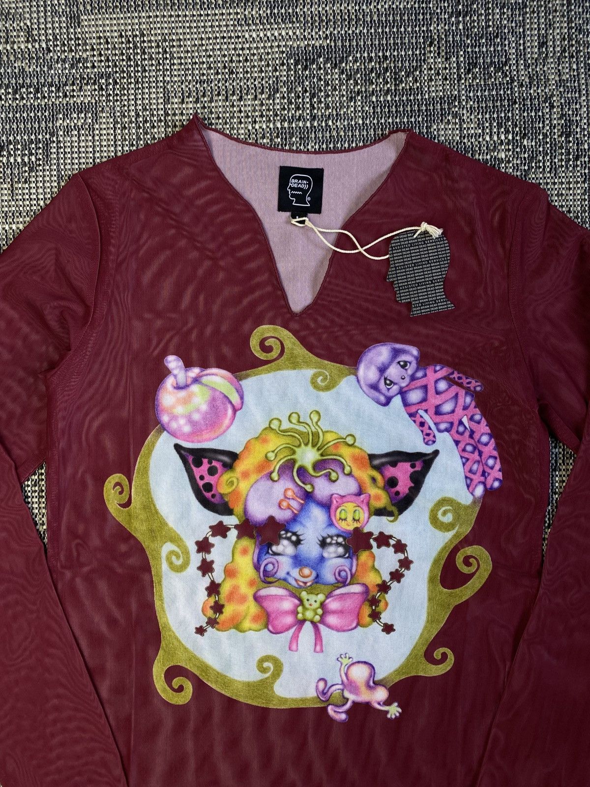 Brain Dead Brain Dead GASPAR BUTTERFLIES MESH TOP -BURGUNDY Size L / US 10 / IT 46 - 4 Thumbnail