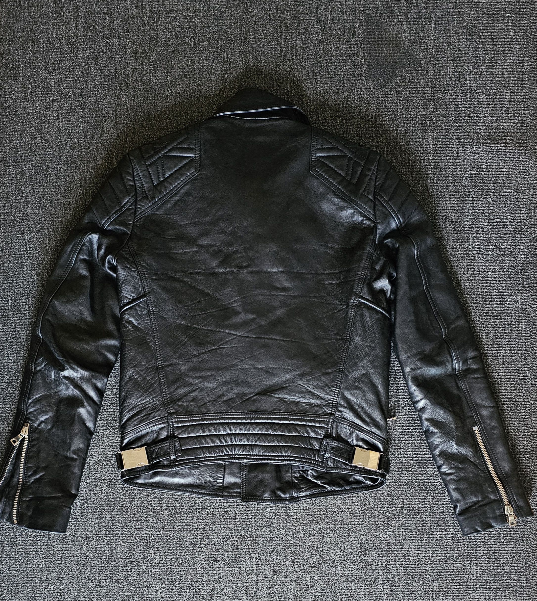 Balmain Balmain Biker Leather Cotton-lined Jacket Size 50 Size US L / EU 52-54 / 3 - 3 Thumbnail