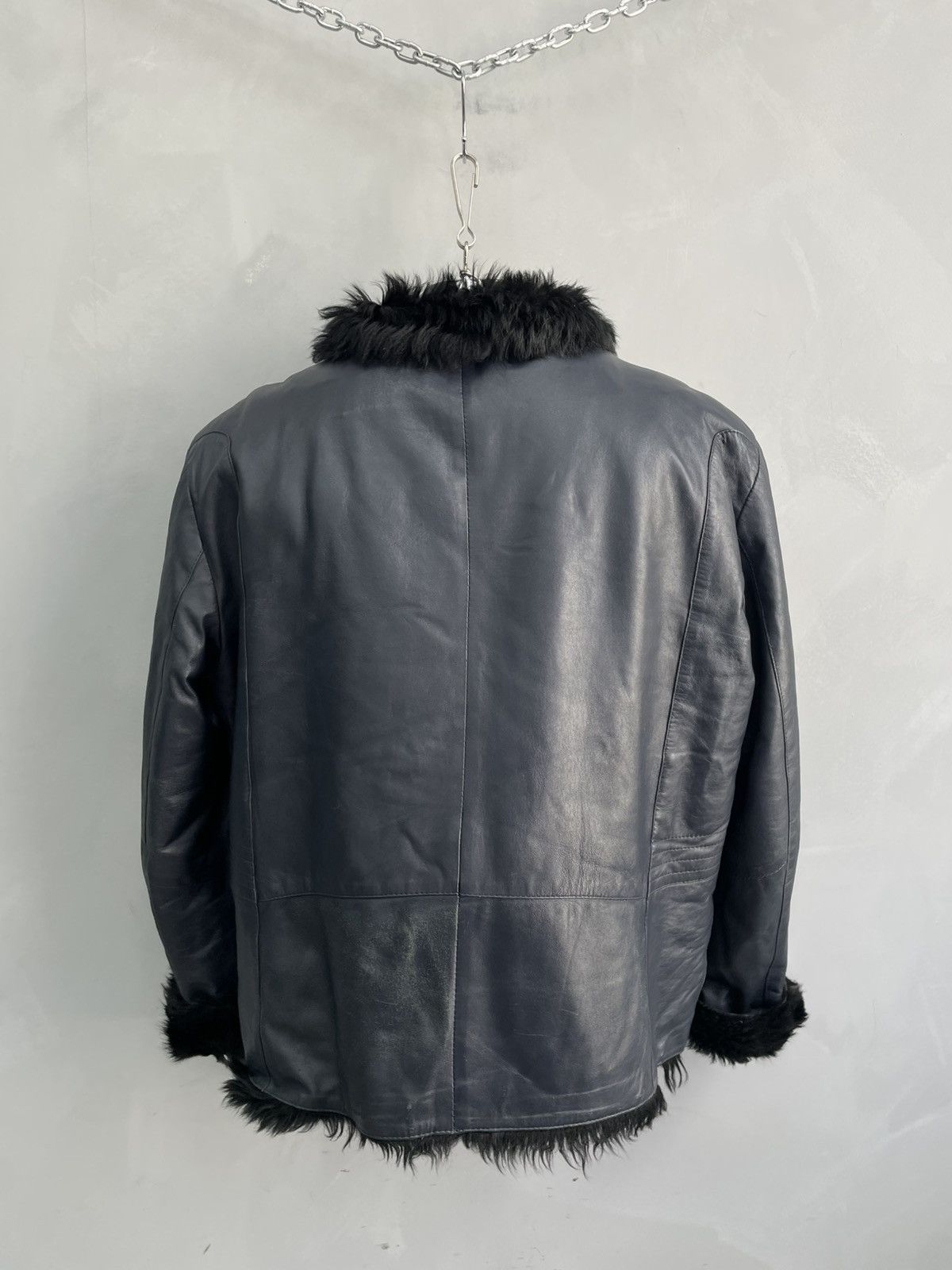 Rare fur fuzzy leather If Six Was Nine jacket y2k rare