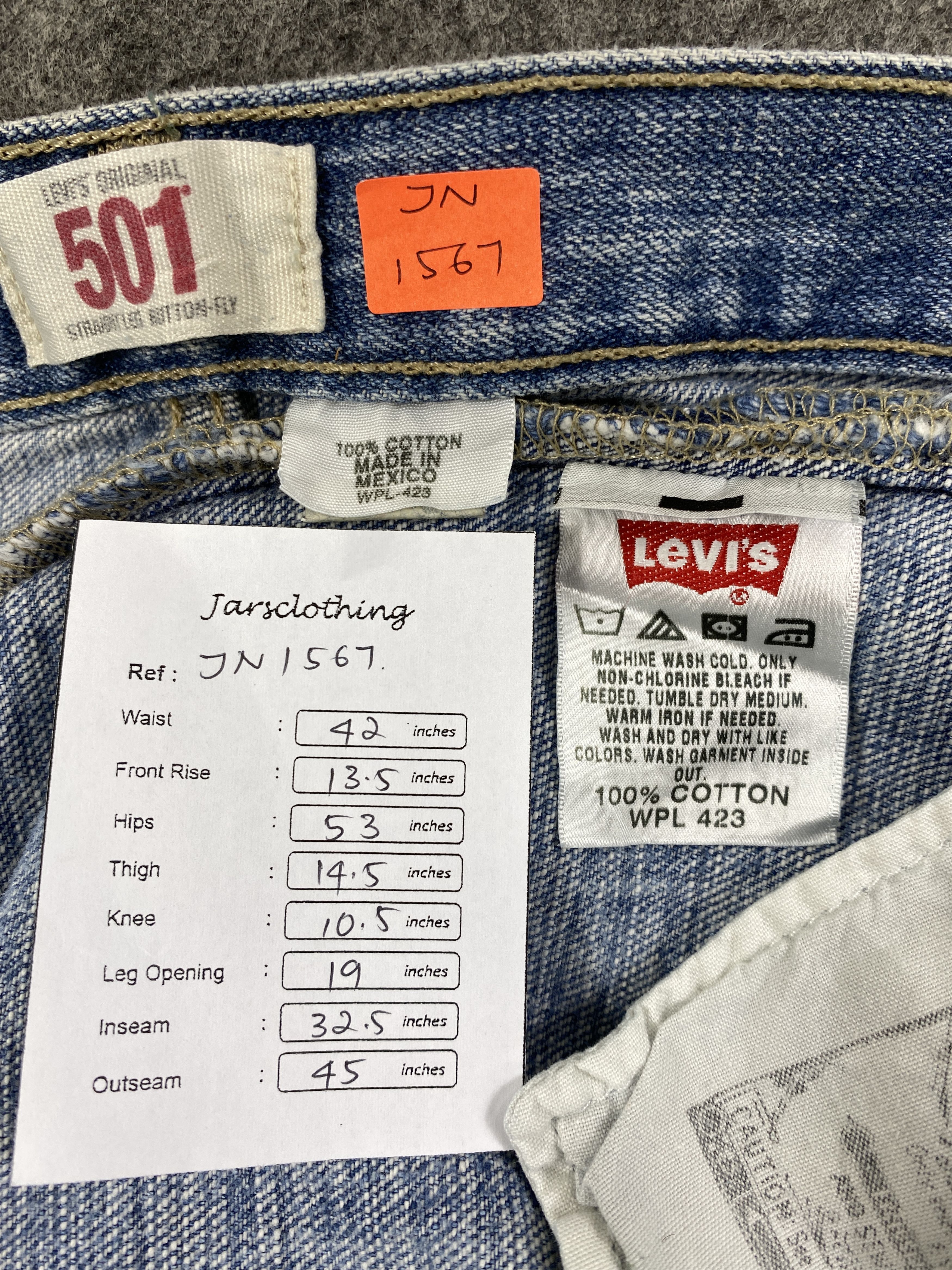 Levi's Blue Wash Vintage Levi's 501 Jeans 42x32.5 Denim -JN1567 Size US 42 / EU 58 - 8 Thumbnail