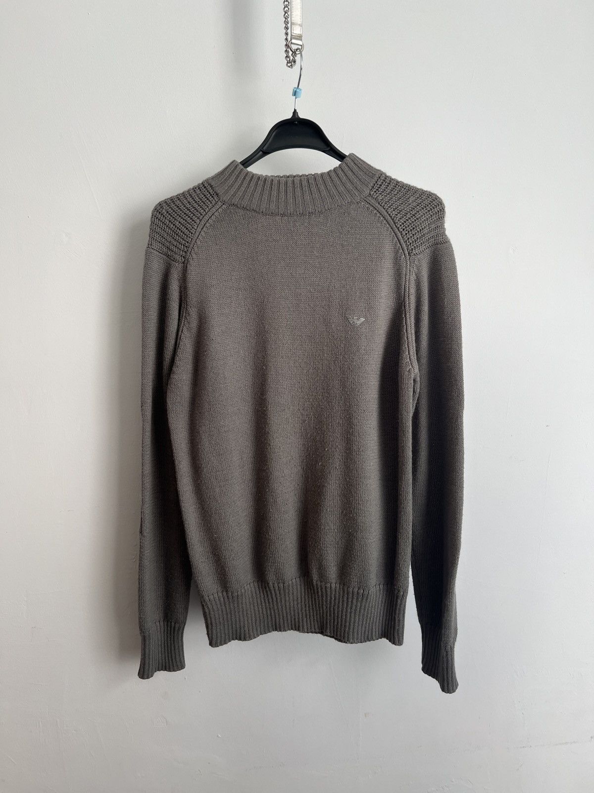 Giorgio Armani Vintage 80s Giorgio Armani Sweater Quarter Button Italy Size US M / EU 48-50 / 2 - 1 Thumbnail