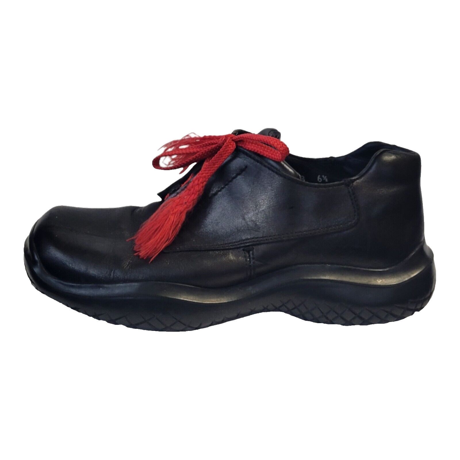 image of Prada Vintage Sport Vibram Leather Laced Trainers Men Shoes in Black (Size 7.5)