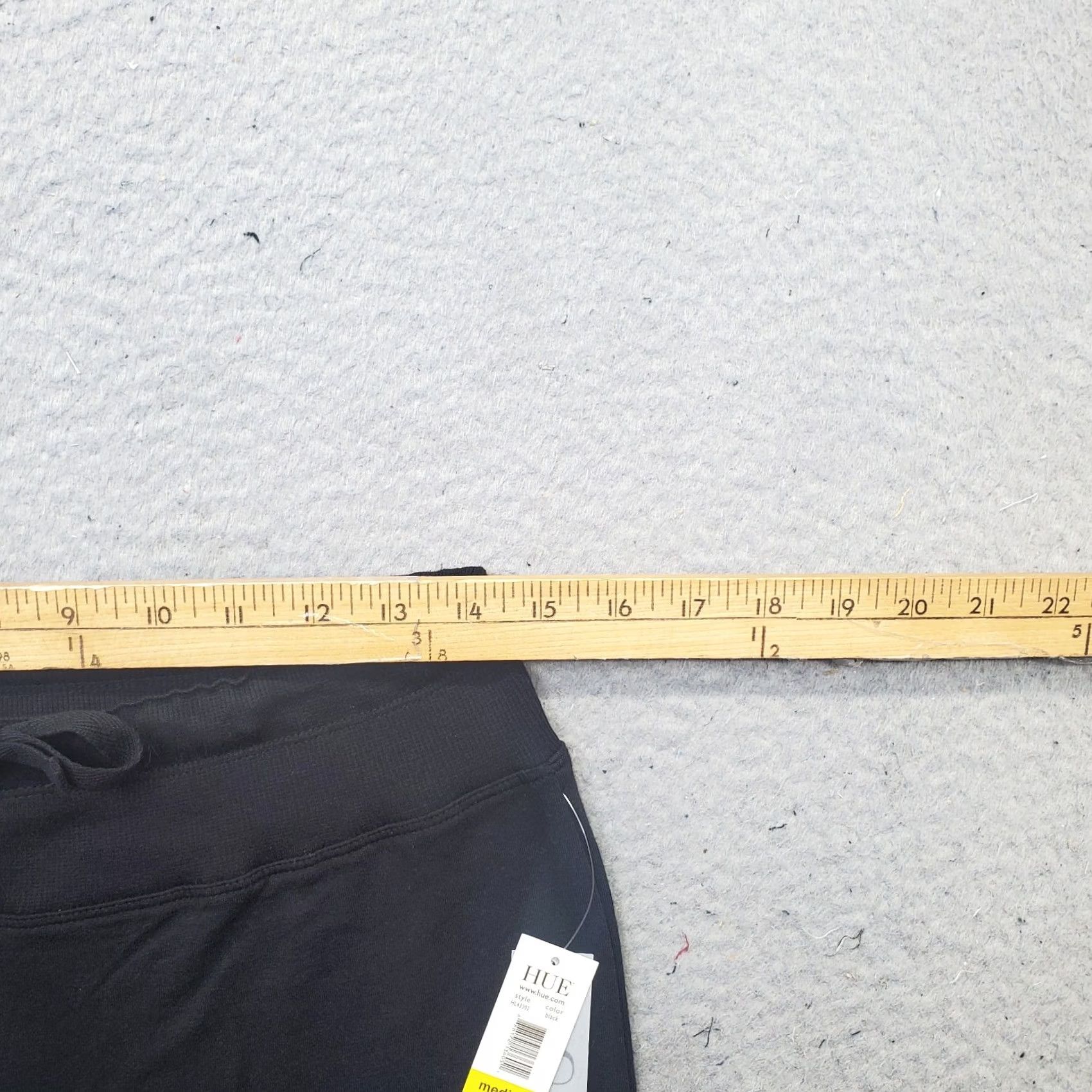 Vintage Hue Womens Medium Black Stretch High Waist Drawstring Straight Leg Pant Size 32" / US 10 / IT 46 - 6 Thumbnail