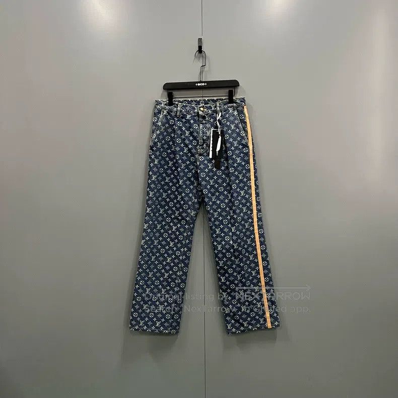 Louis Vuitton Louis Vuitton 25 Early Spring Men's Blue Full Print Jeans Size US 30 / EU 46 - 1 Thumbnail