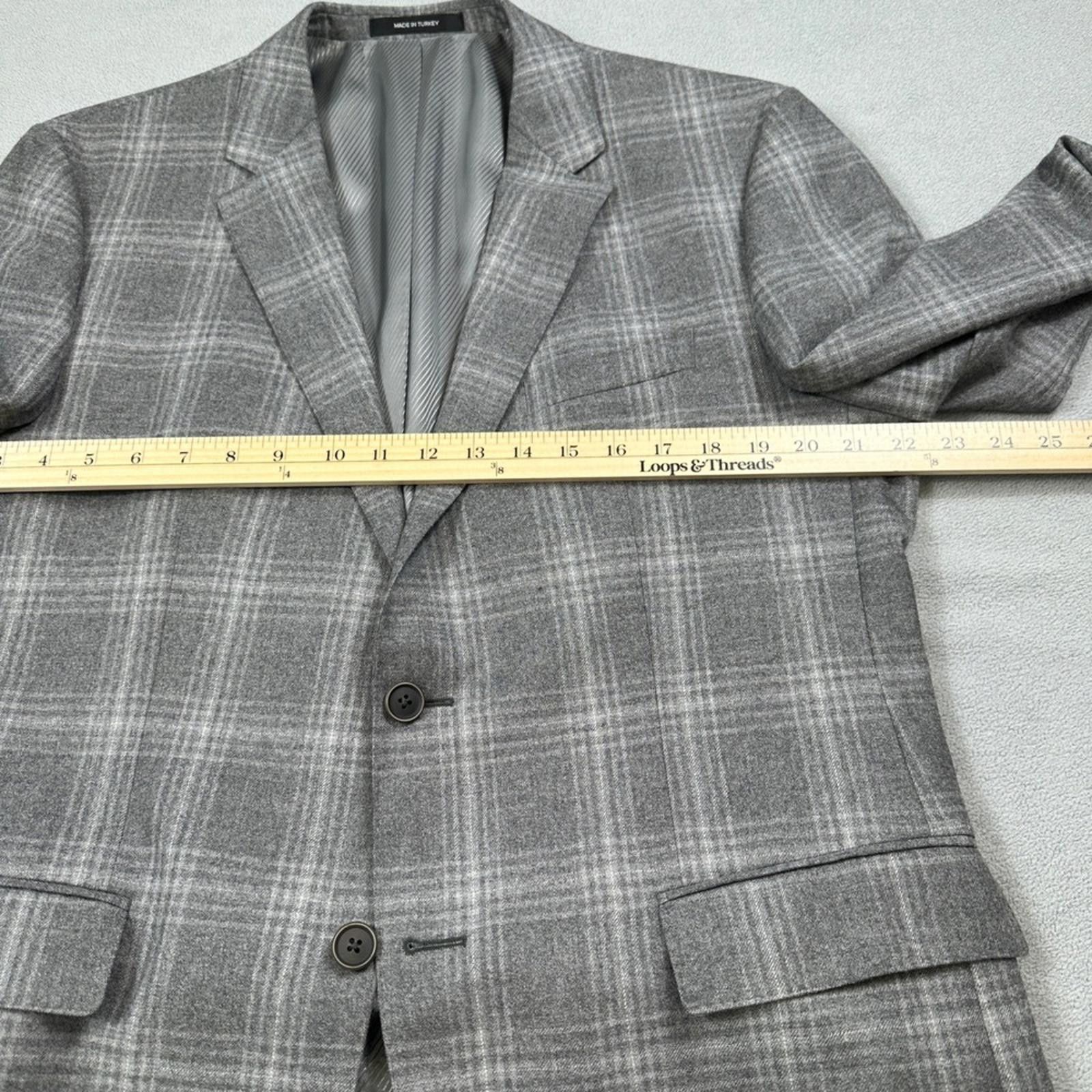 Hugo Boss Hugo Boss Blazer Mens 42R The Crowley 2 Gray Sport Coat Suit Size 42R - 3 Thumbnail