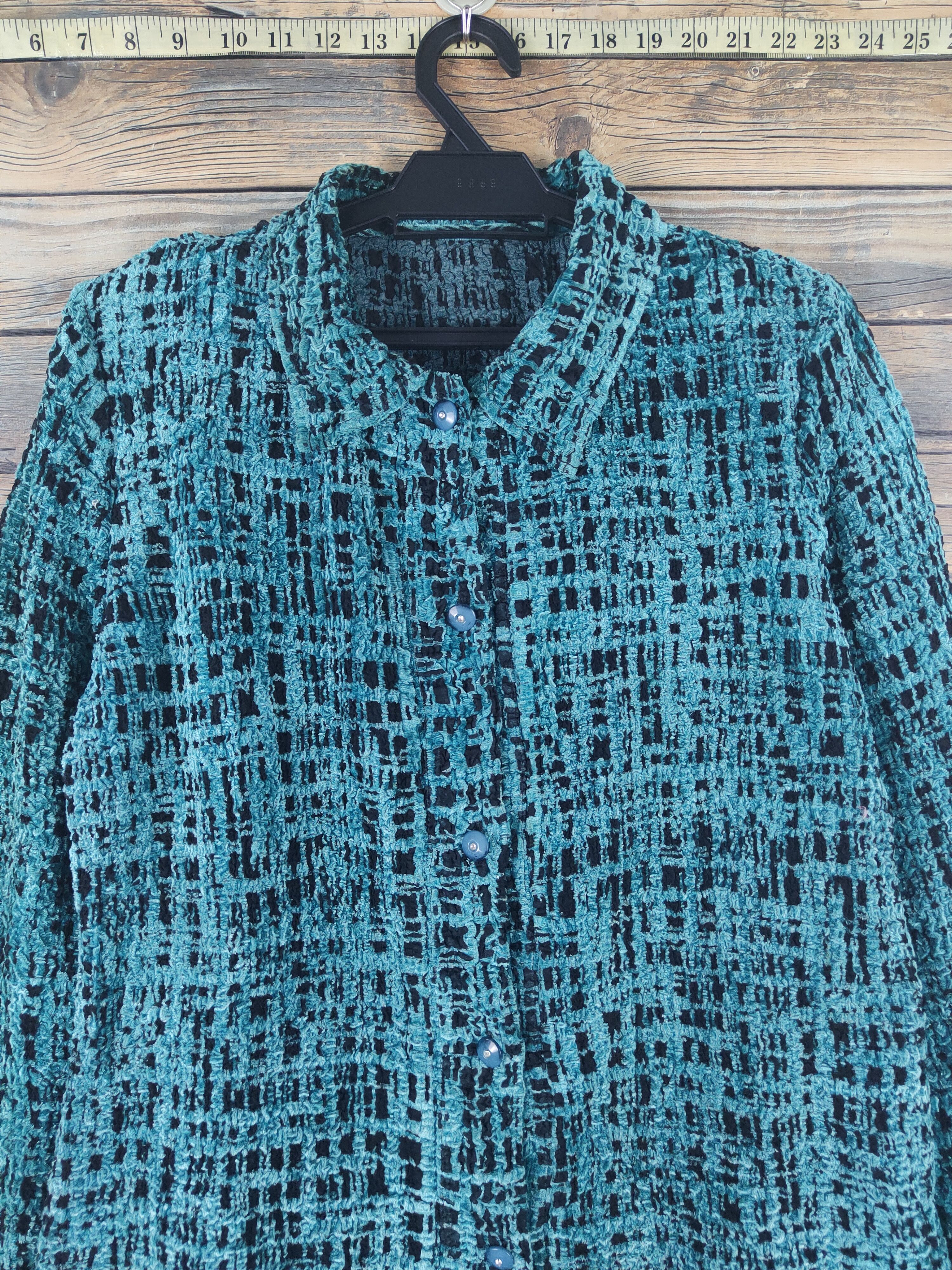 Japanese Brand × Vintage Vintage Fashion Prohlich Turquoise Button Up Shirts Size L / US 10 / IT 46 - 2 Thumbnail