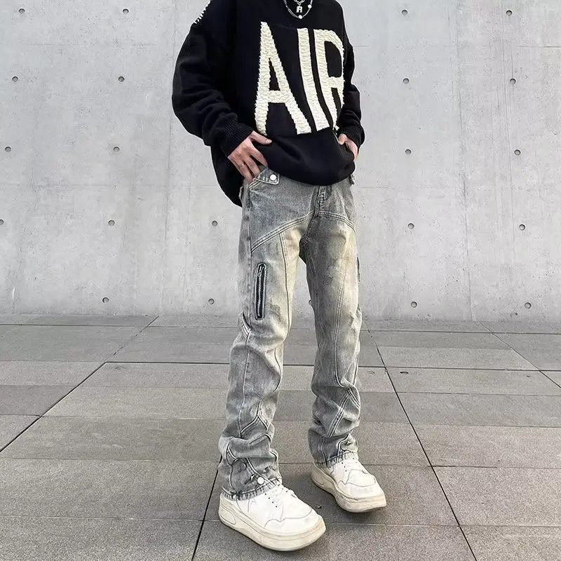 Japanese Brand Straight zipper high street jeans Size US 32 / EU 48 - 6 Thumbnail