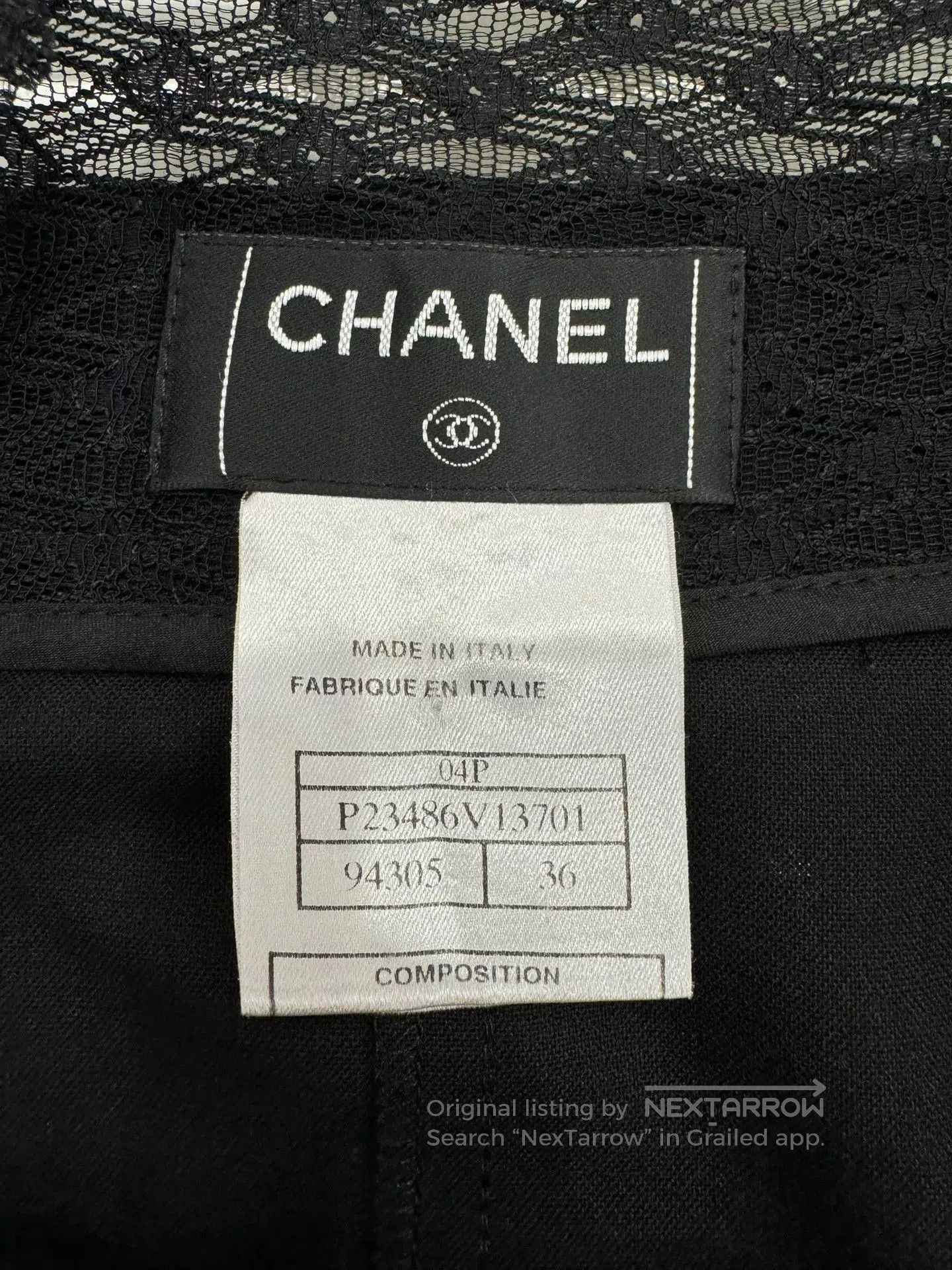 Chanel black lace hem wool skirt size 36. Size US 36 / EU 52 - 4 Thumbnail