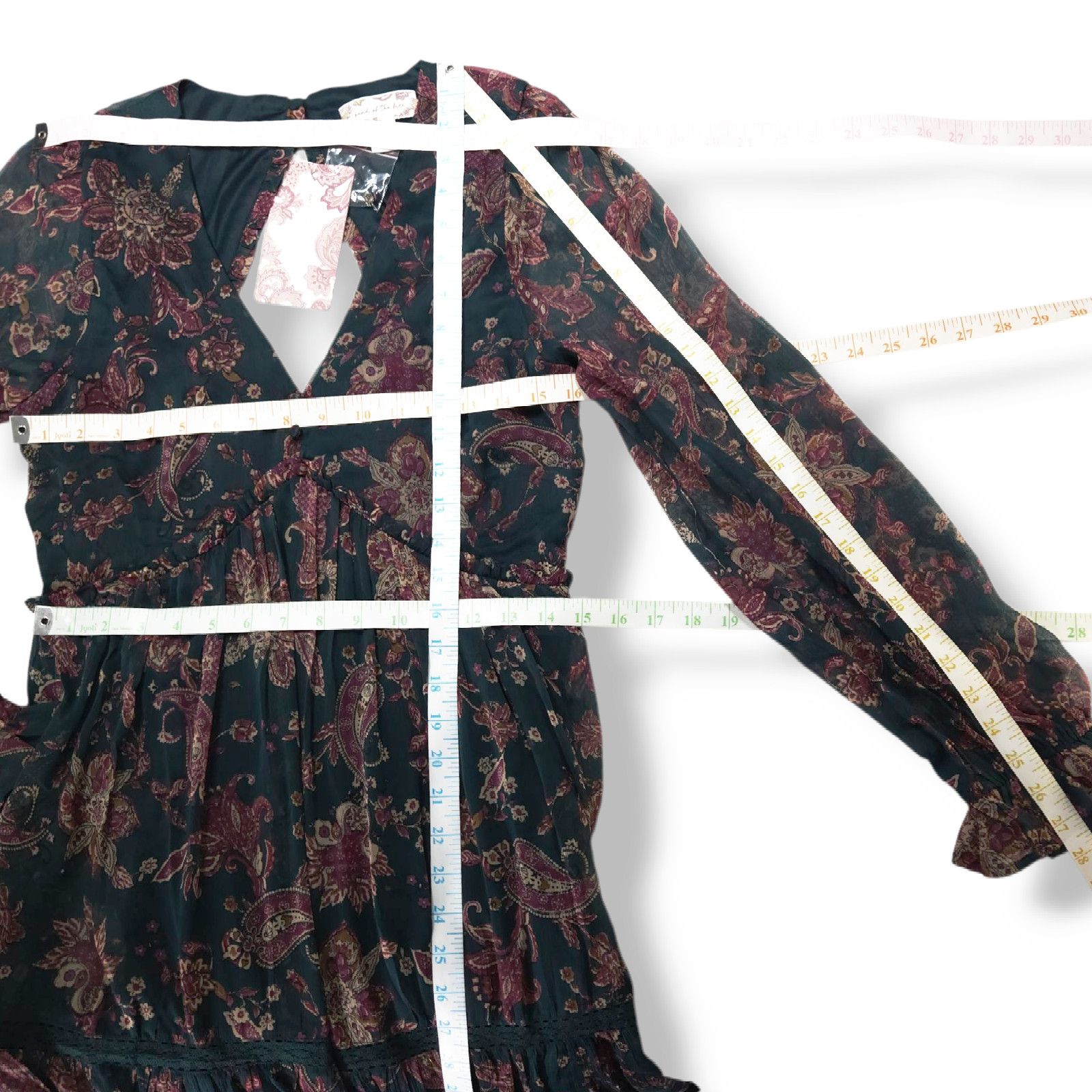 Other NWT Band of the Free Empire Midi Dress M 8-10 Pine Paisley Size M / US 6-8 / IT 42-44 - 12 Thumbnail