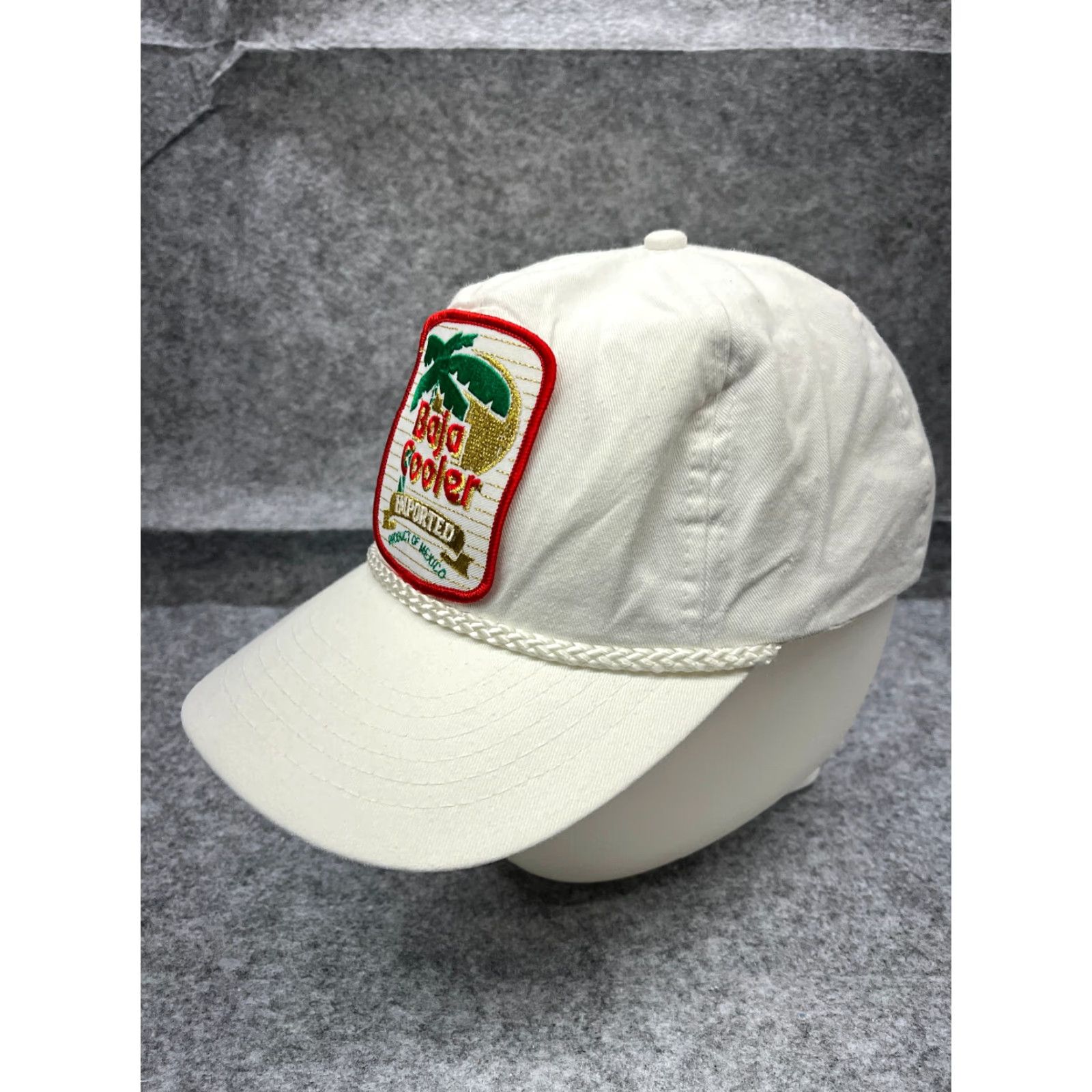 Roper VINTAGE Baja Cooler Hat Strap Back Adult One Size White Beer Mexico Rope 90's Size ONE SIZE - 4 Thumbnail