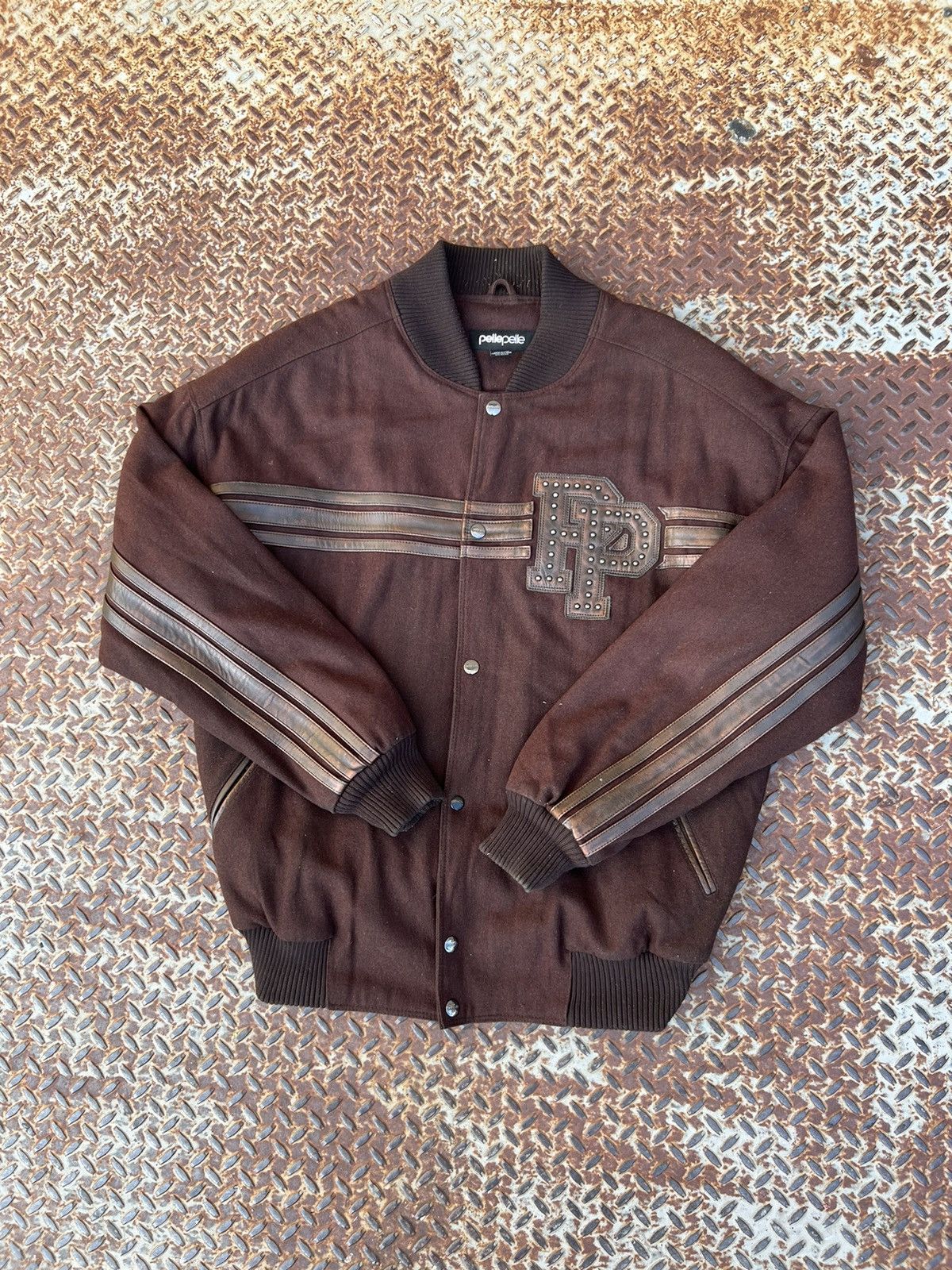 image of Pelle Pelle Studded Jacket in Brown, Men's (Size 2XL)