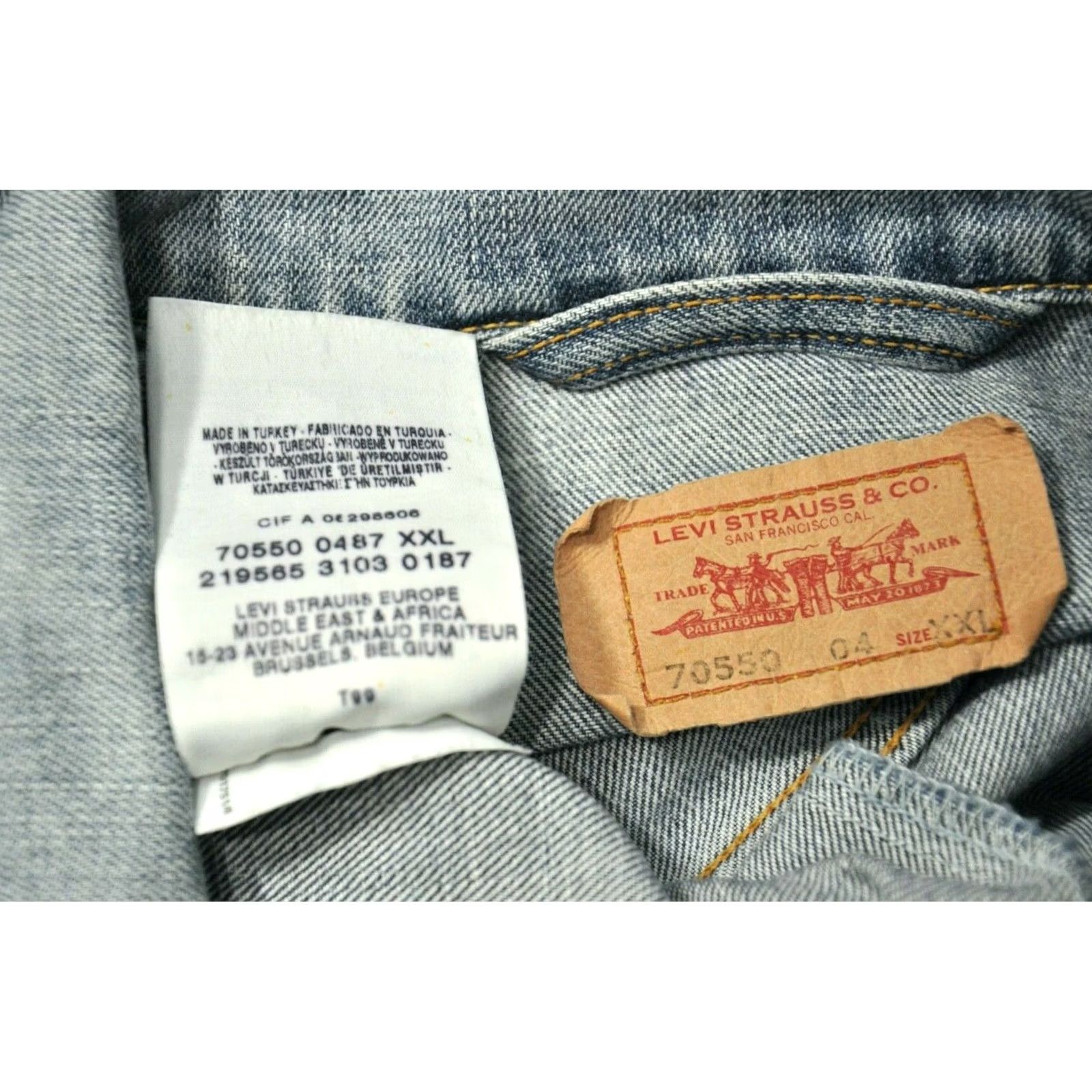 Levi's Levi's 70550 Denim Jacket Rider Trucker Blue 2XL Men Shirt Jacket Vintage NOT INCLUDED N/A Size US 39 - 7 Thumbnail