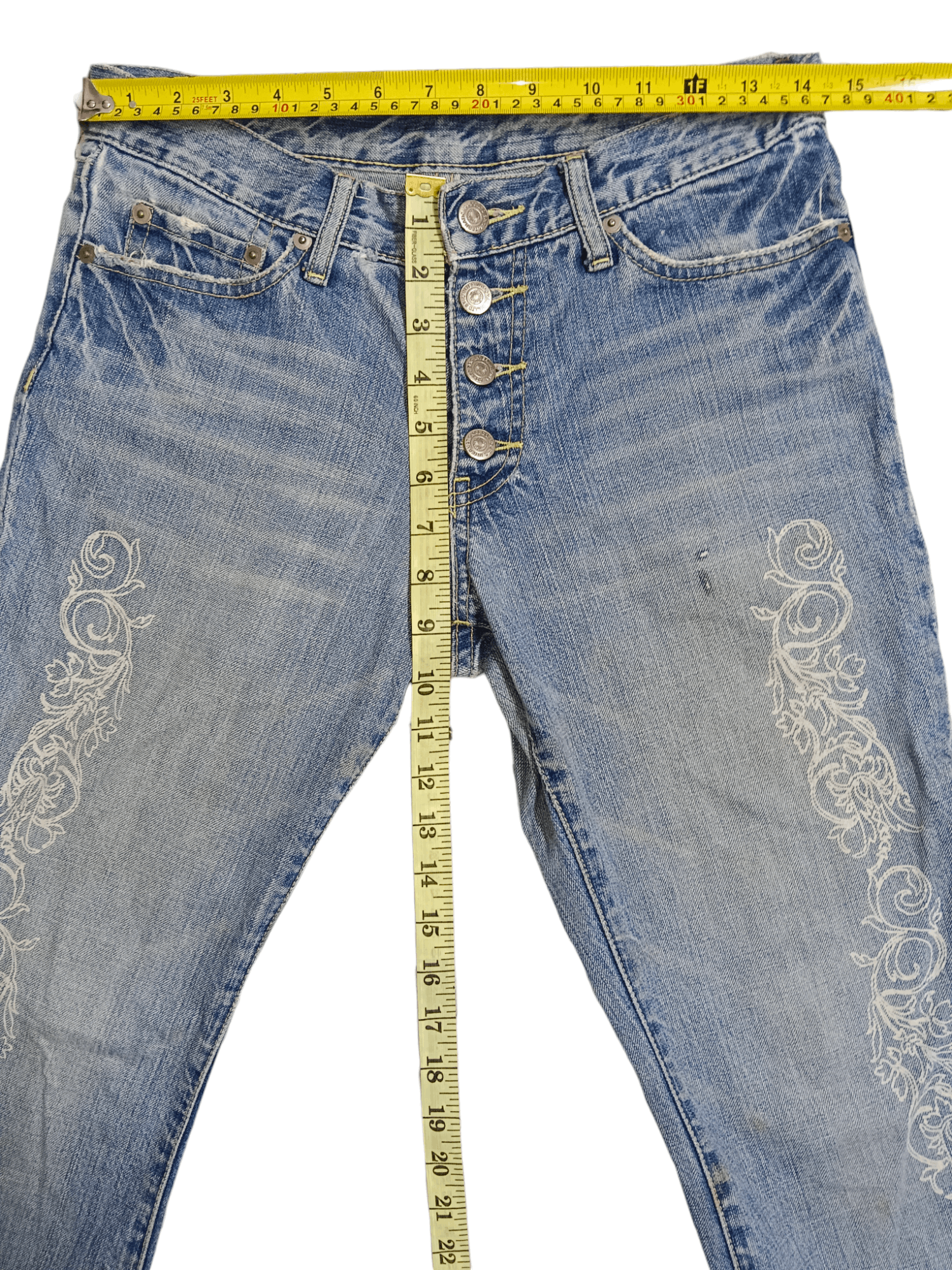 Tornado Mart Tornado Mart Tribal Tattoo Thrash Super Flare Denim Size US 29 - 5 Thumbnail