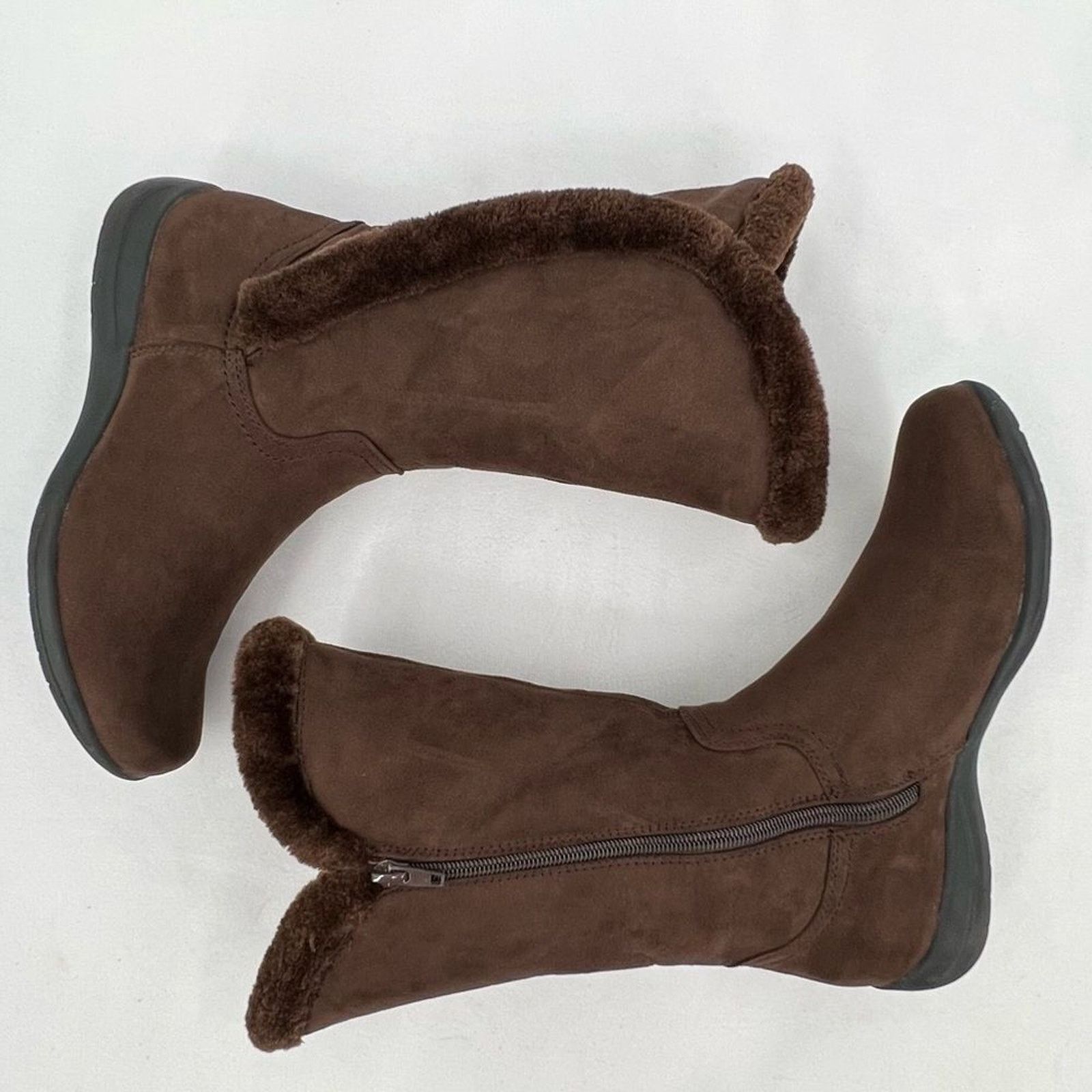 Bass Bass FlexStep Loretta Chocolate Brown Faux Suede Tall Zip Size US 7 / IT 37 - 5 Thumbnail